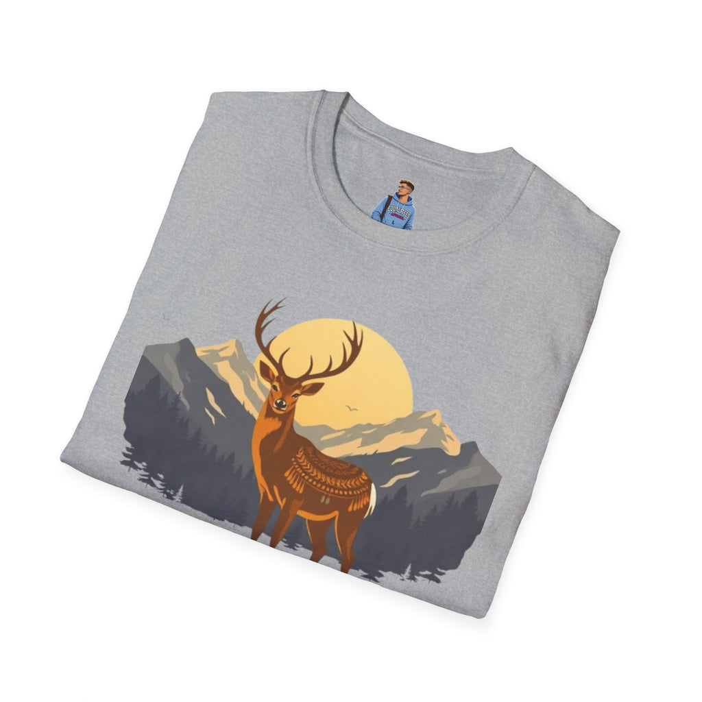 Mountain Sunset Deer Unisex Softstyle T-Shirt