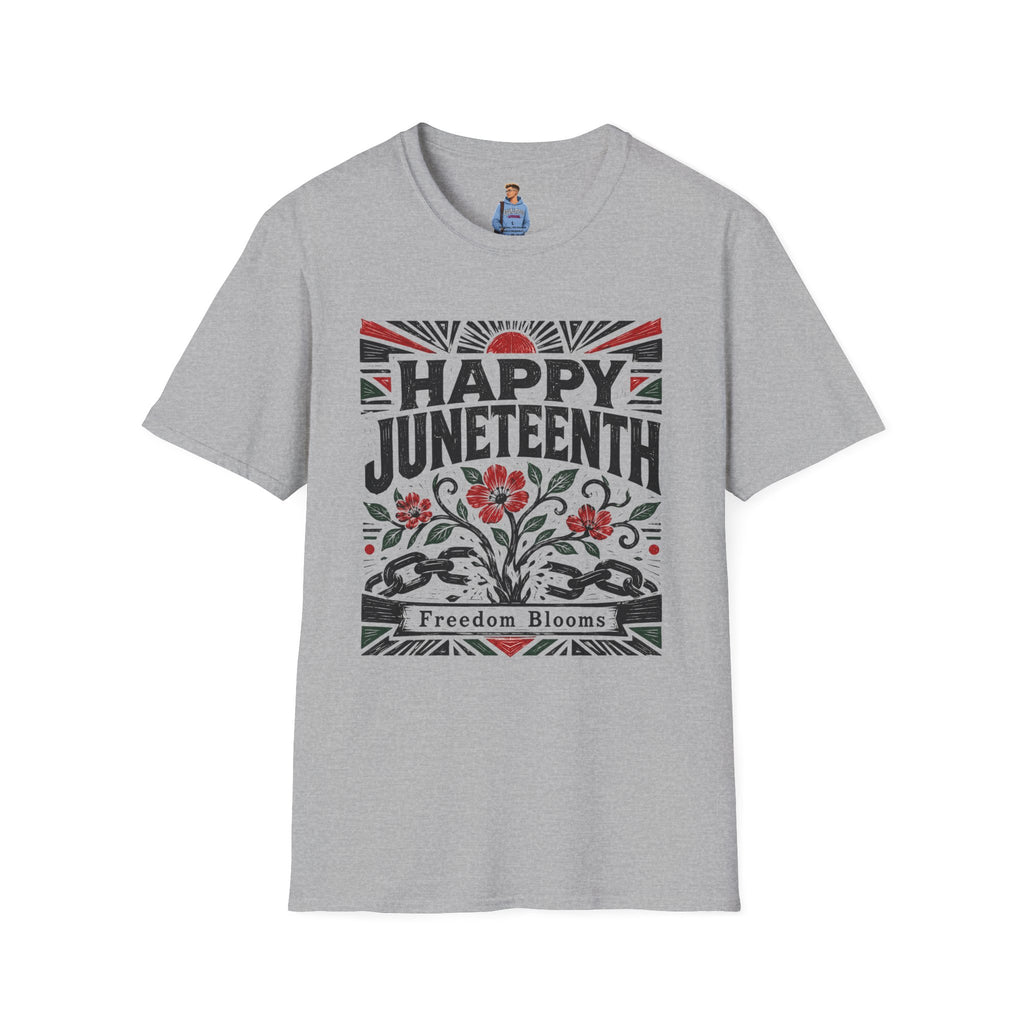 Juneteenth T-Shirt — "Happy Juneteenth" Floral Freedom Tee