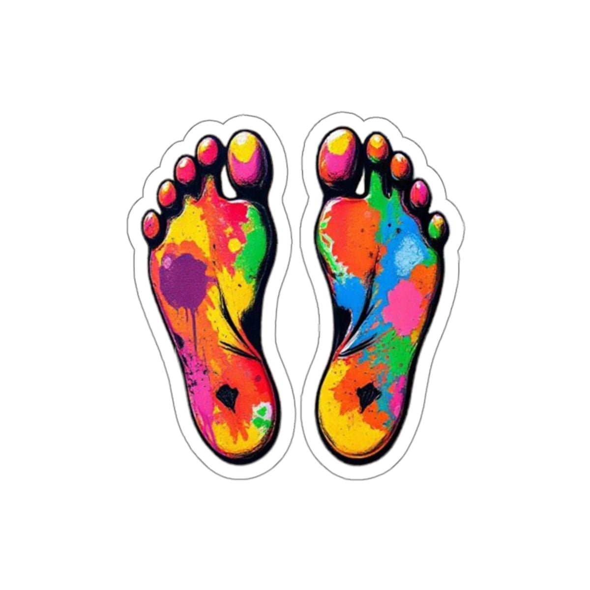 Rainbow Paint Splatter Feet - Die cut sticker - EqualiTees.Me