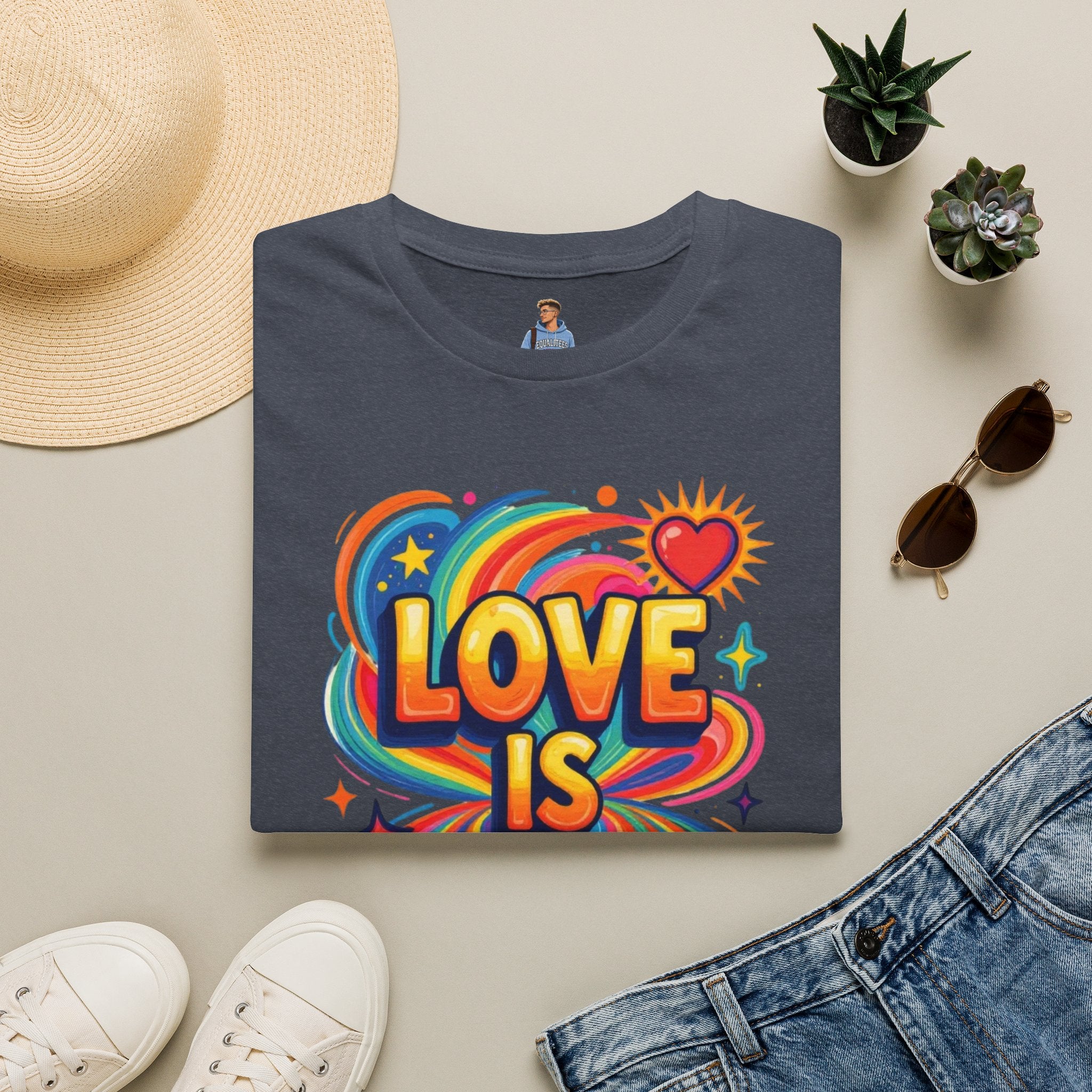 Love Is My Religion Retro Rainbow Graphic T-shirt