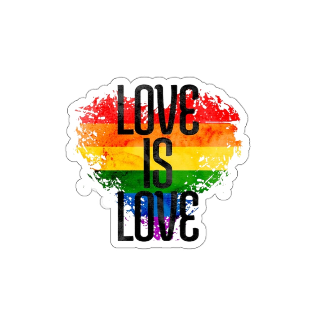 Die-Cut Stickers - Love is Love Rainbow Heart - EqualiTees.Me