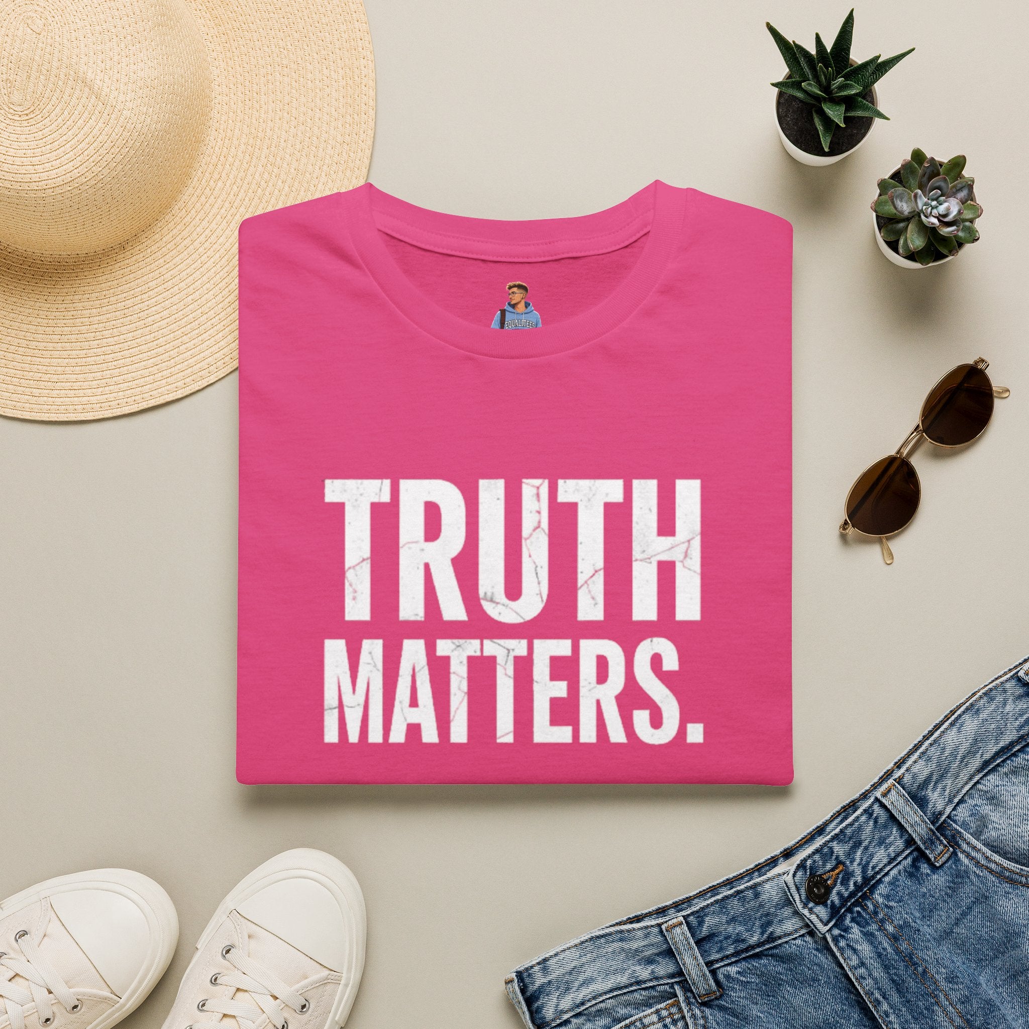 Camiseta unisex de estilo suave: camiseta con el lema "La verdad importa", ideal para activistas y uso diario.