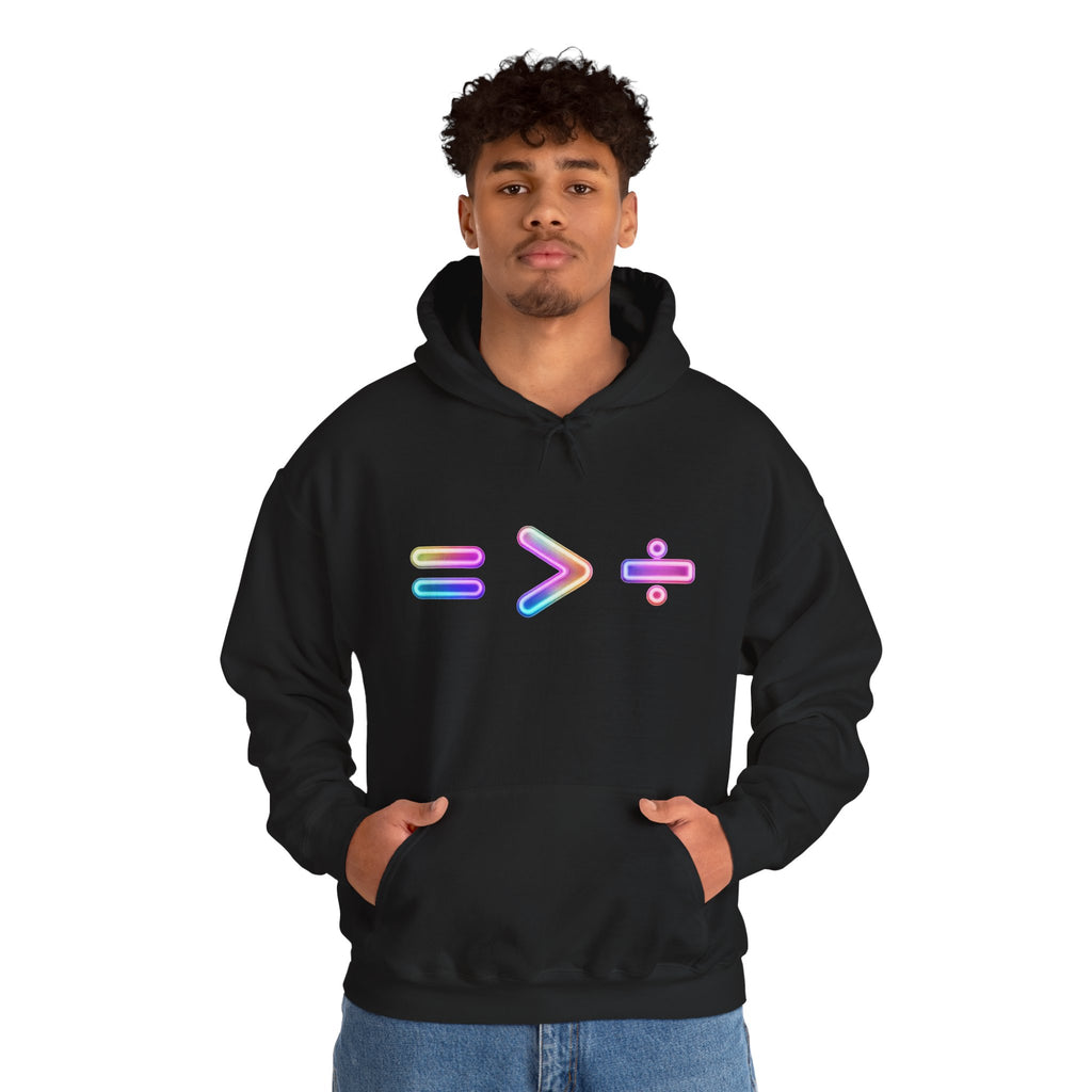 Equality is Greater than Division Neon Style Pullover Hoodie