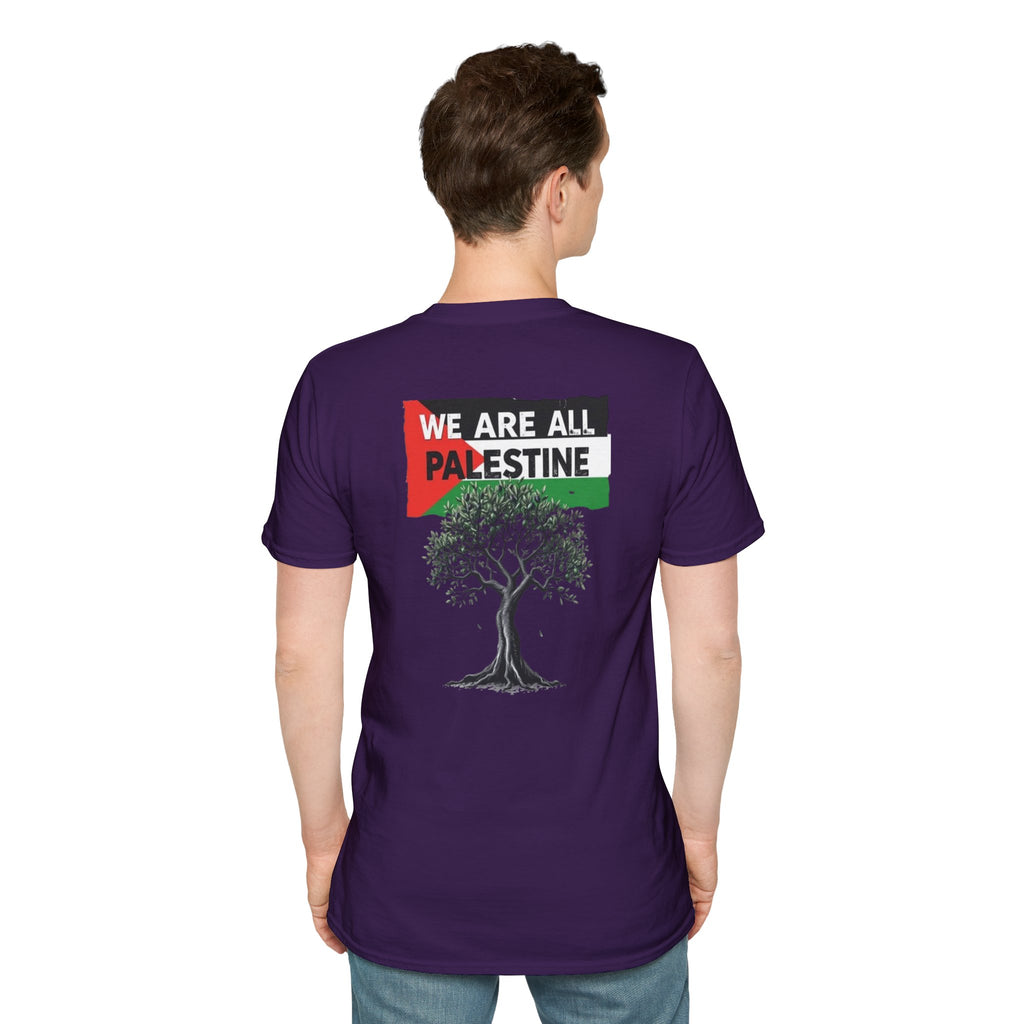 Camiseta unisex de estilo suave: "Apoya a Gaza y todos somos Palestina".