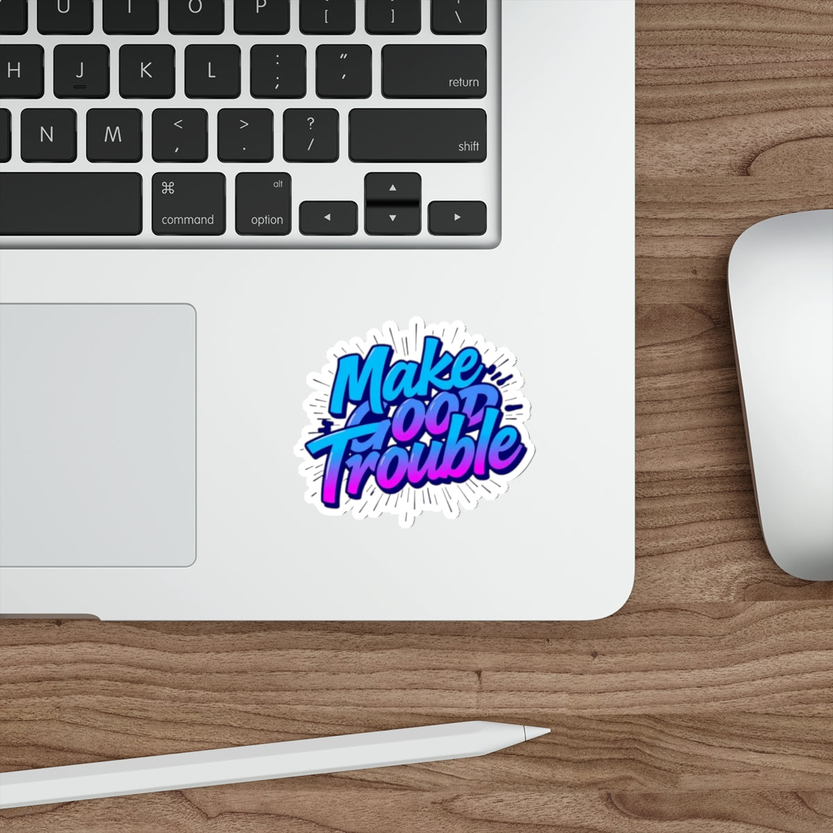 Die-Cut Stickers -  Make Good Trouble-Blue and Purple Text - EqualiTees.Me