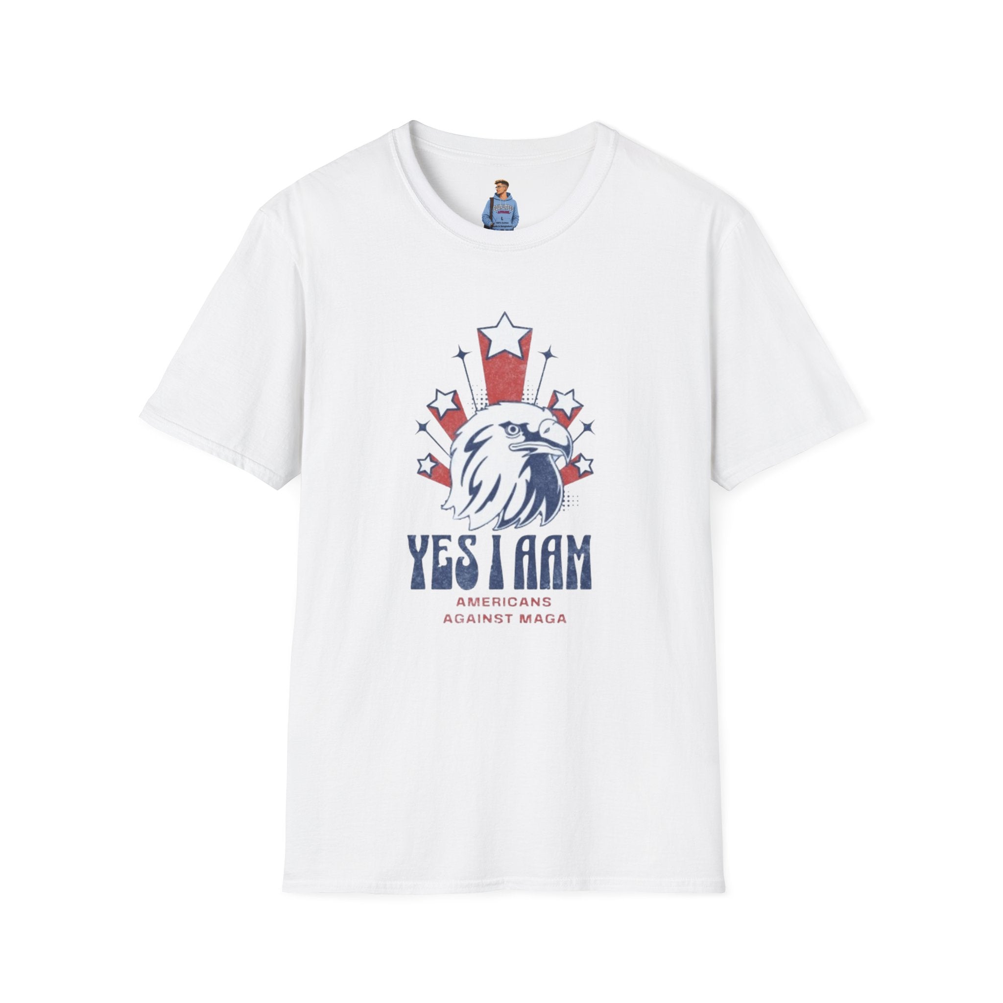 Camiseta unisex de estilo suave de los Patriotas Rojos de Americans Against MAGA