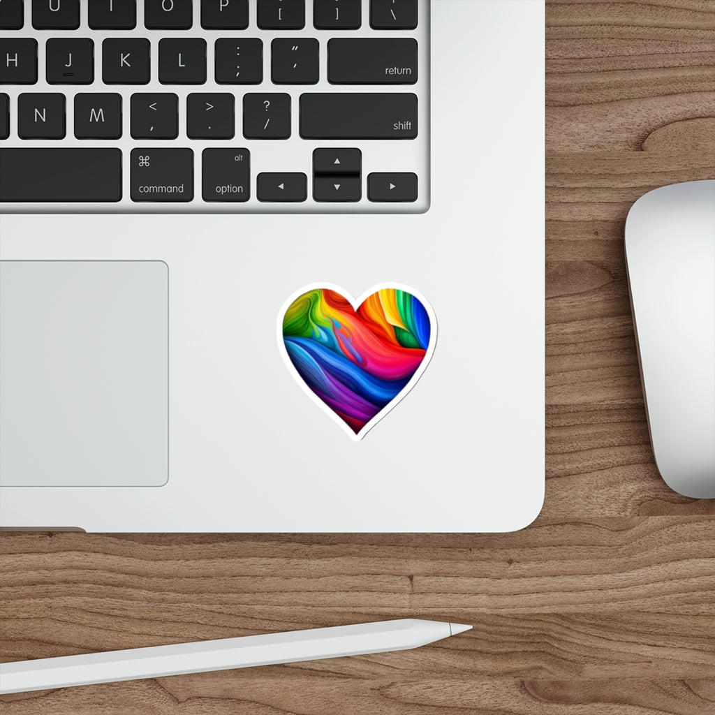 Die-Cut Stickers - Rainbow Heart - EqualiTees.Me
