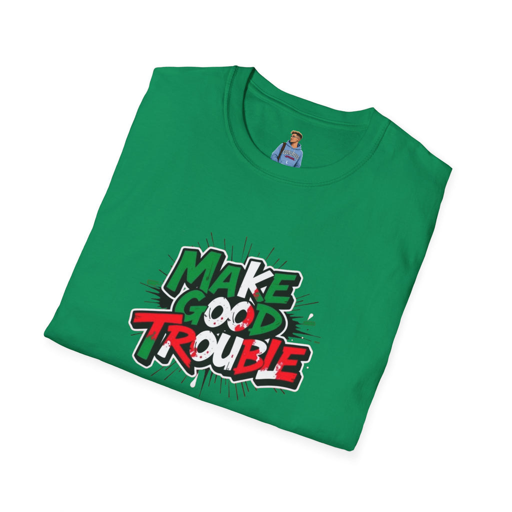 Camiseta unisex de estilo suave Make Good Trouble | Divertida camiseta gráfica para activistas y creadores de tendencias