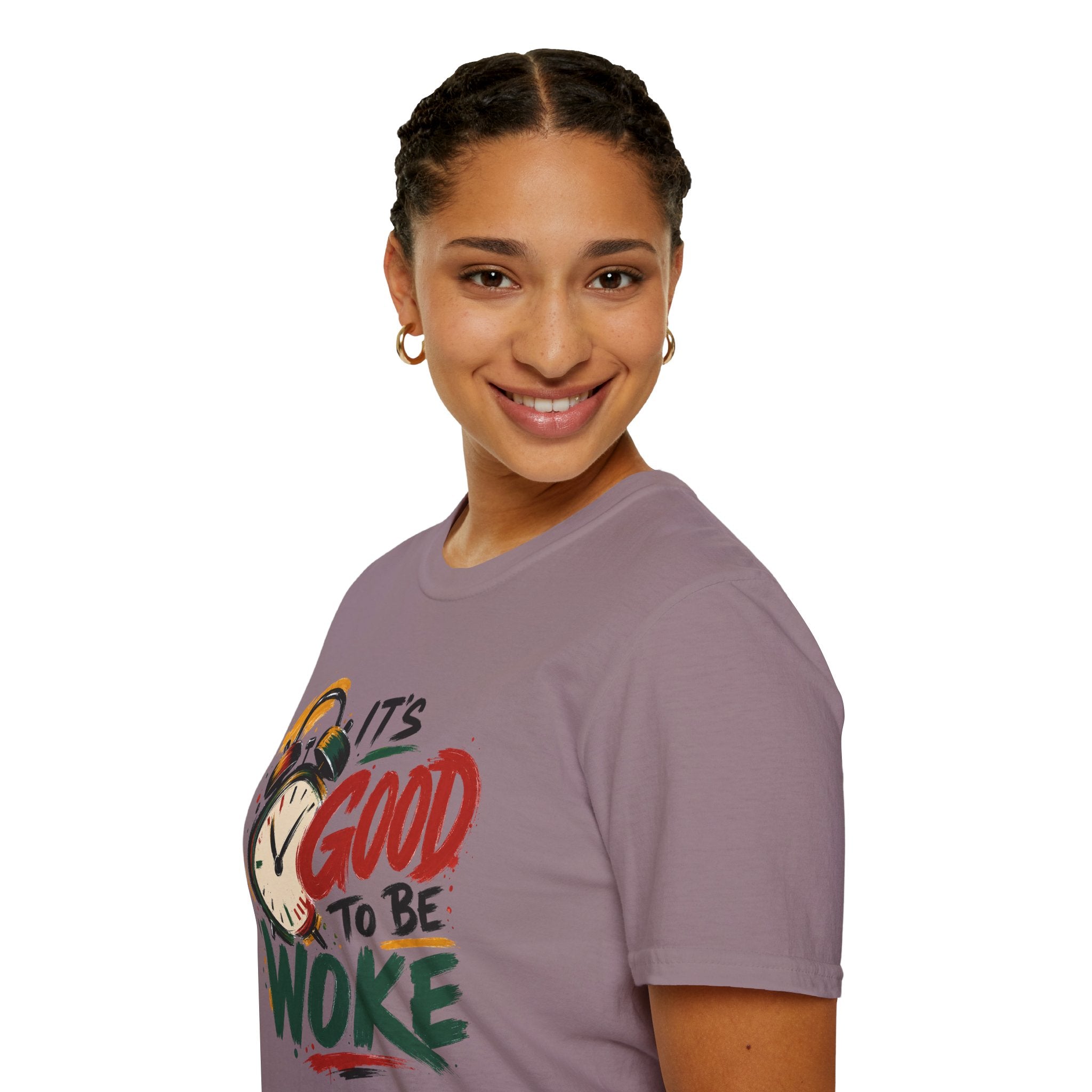T-Shirt — "It's Good To Be Woke" Graphic Tee (Alarm Clock Design)