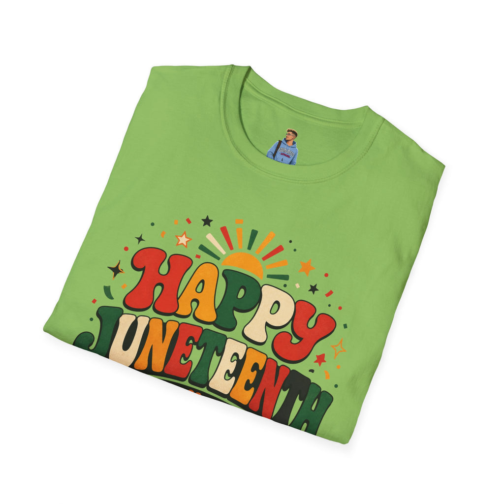 Juneteenth T-Shirt - "Happy Juneteenth" Retro Celebration Tee