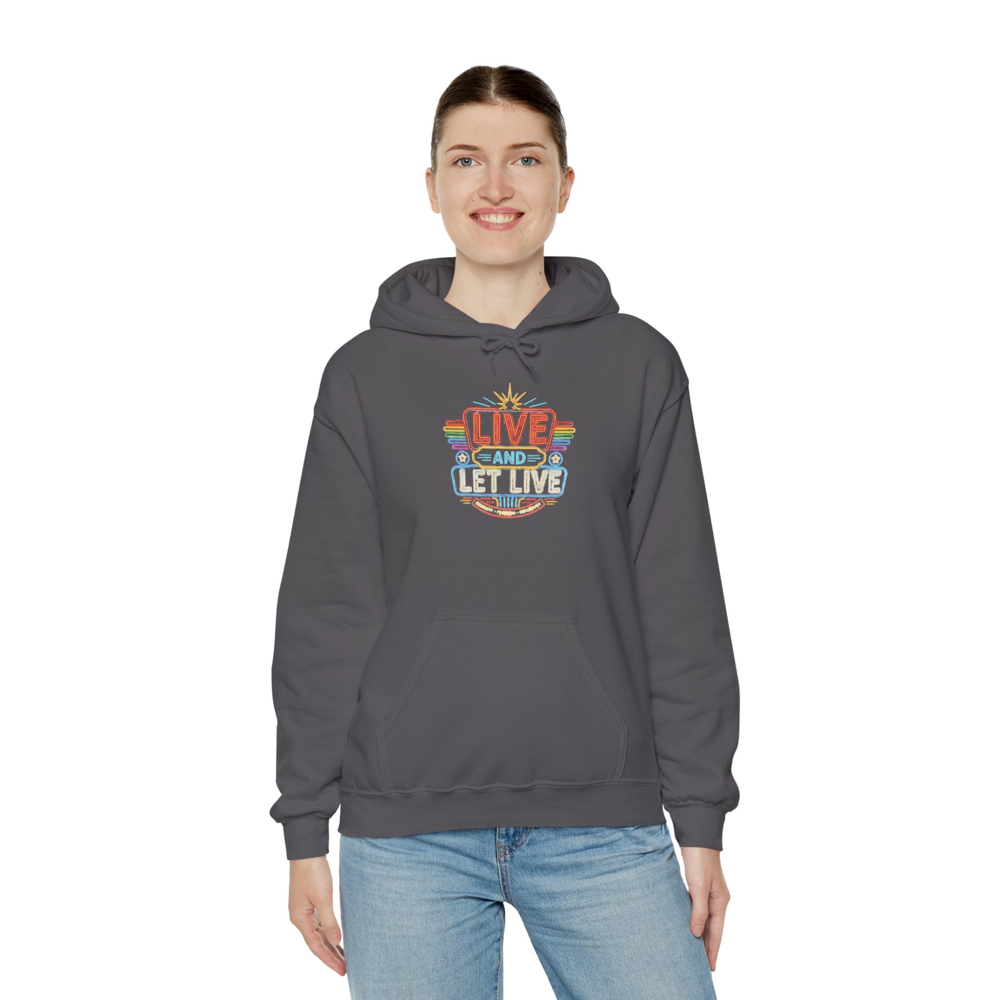 Live And Let Live Hoodie — Retro Peace Graphic Pullover