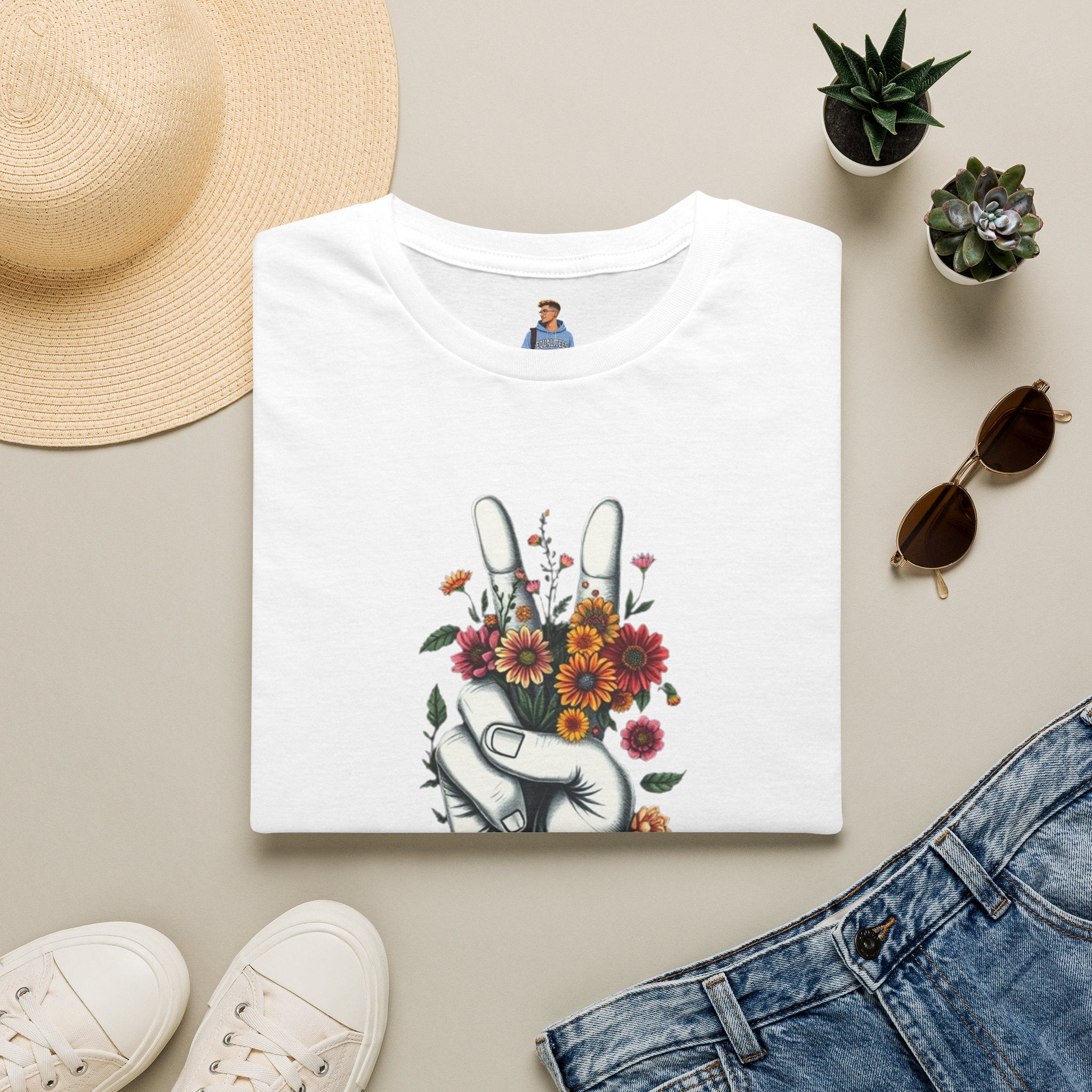 Camiseta unisex de estilo suave Grow Peace: inspiración boho, perfecta para festivales y uso diario