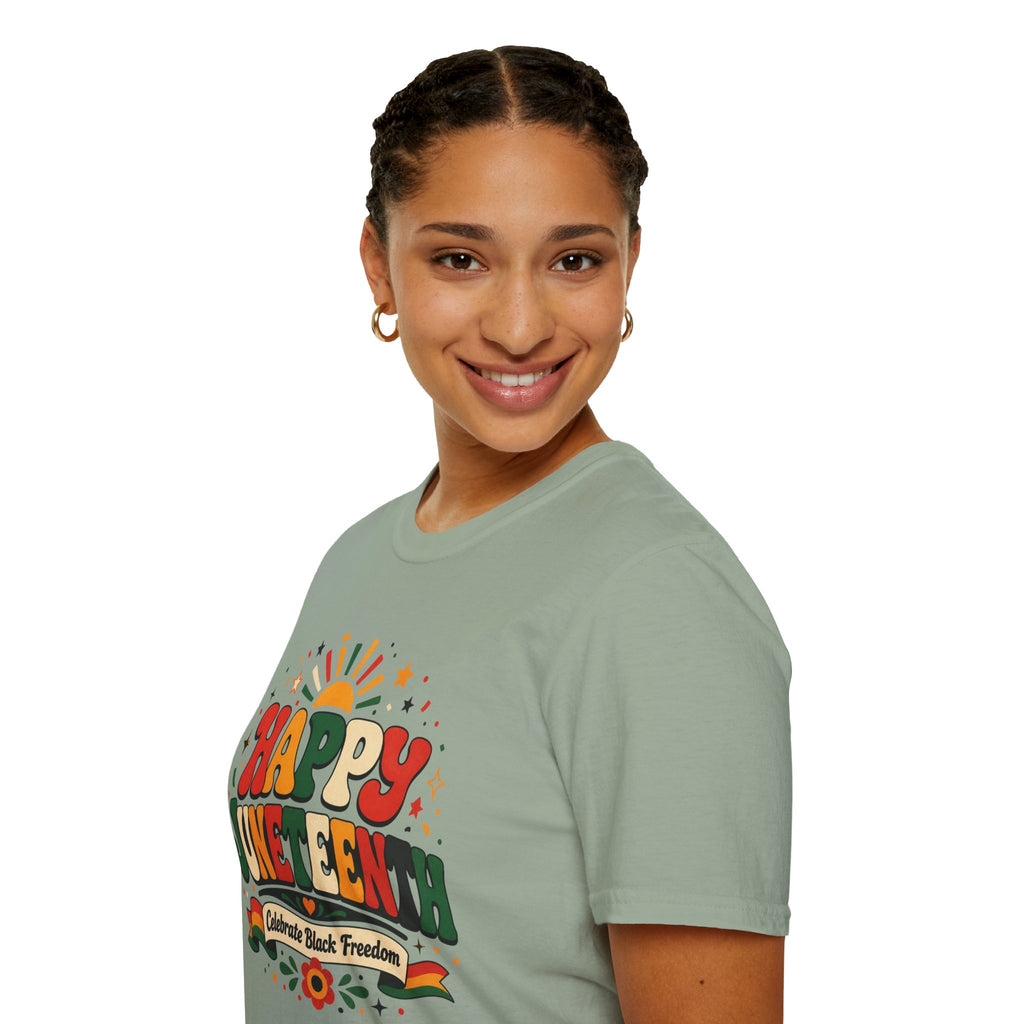 Juneteenth T-Shirt - "Happy Juneteenth" Retro Celebration Tee