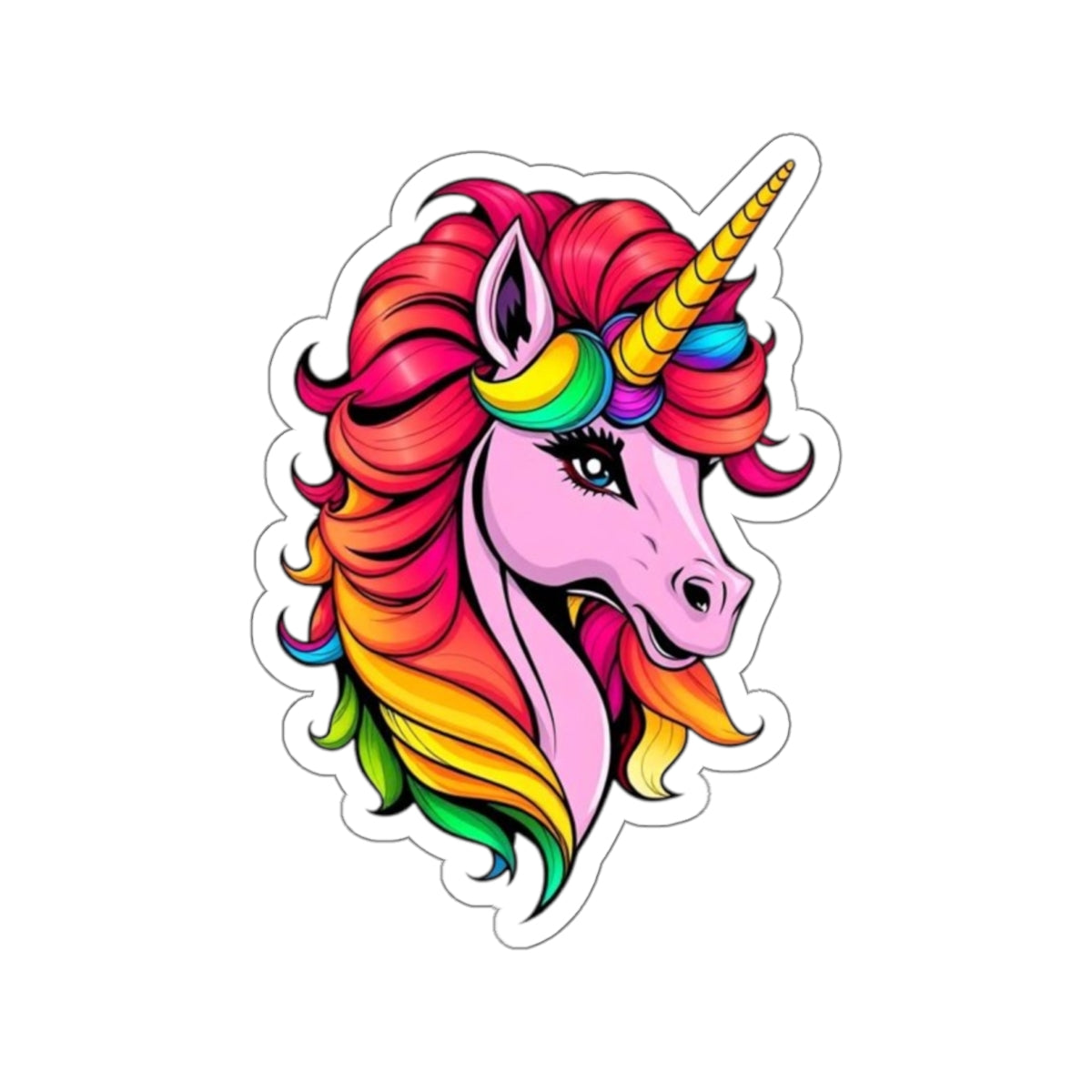 Die-Cut Stickers - Pink Unicorn - EqualiTees.Me