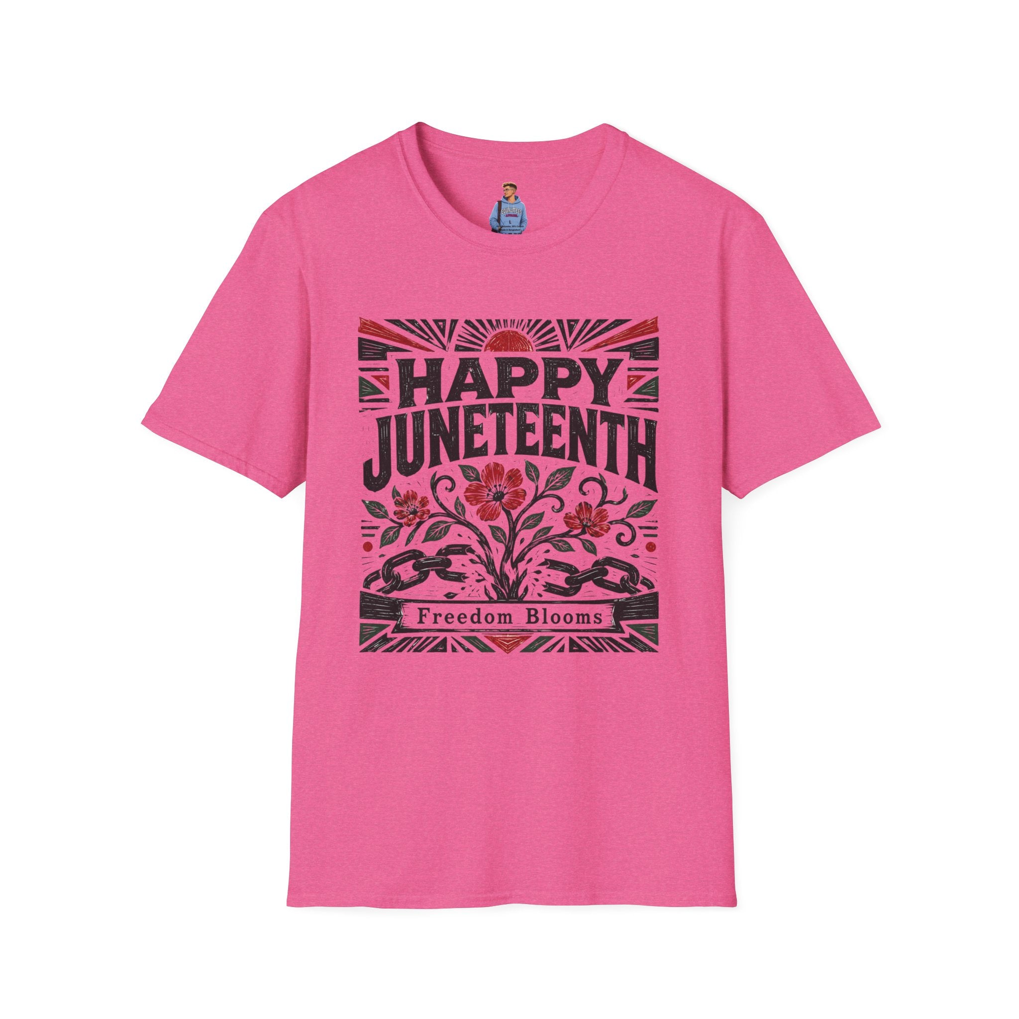 Juneteenth T-Shirt — "Happy Juneteenth" Floral Freedom Tee