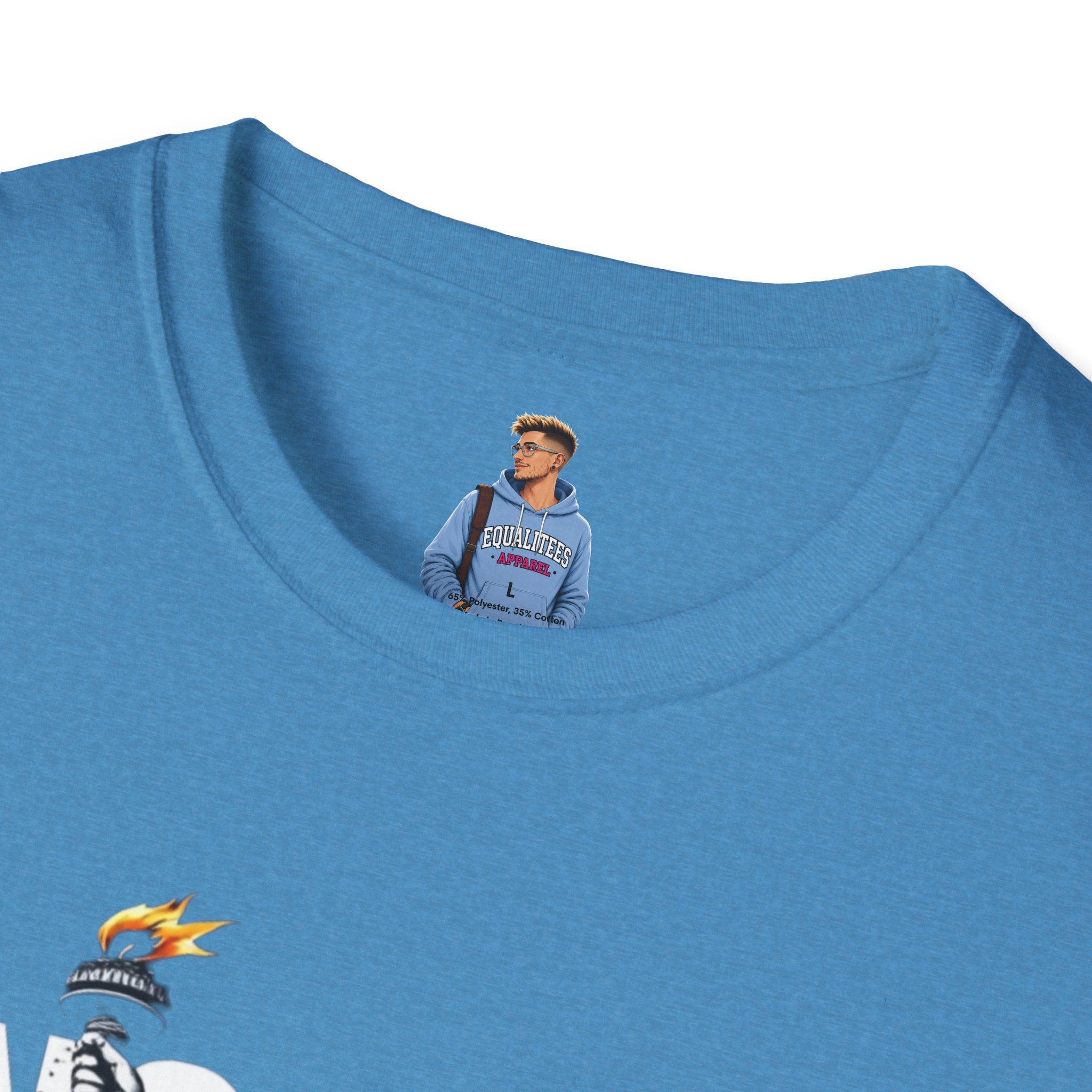 Camiseta unisex de estilo suave: camiseta gráfica con el lema "Nadie es ilegal" para defensores de la justicia social