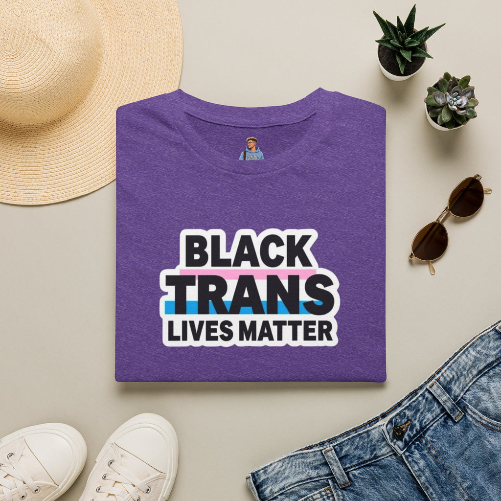 Unisex Softstyle T-Shirt - Black Trans Lives Matter Statement Tee