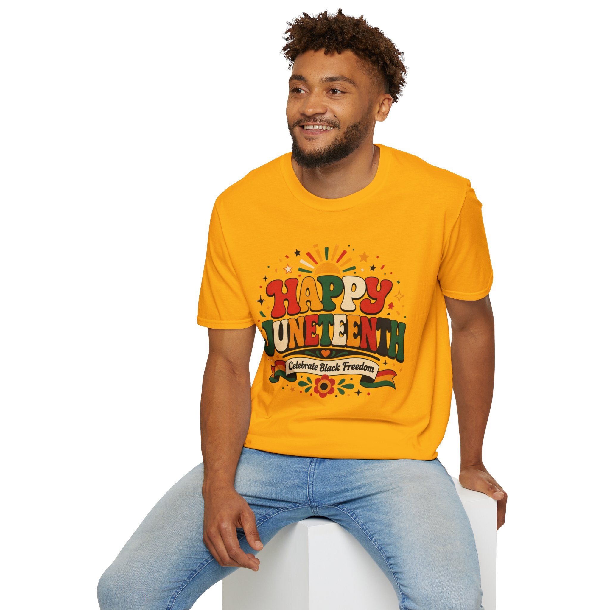 Juneteenth T-Shirt - "Happy Juneteenth" Retro Celebration Tee
