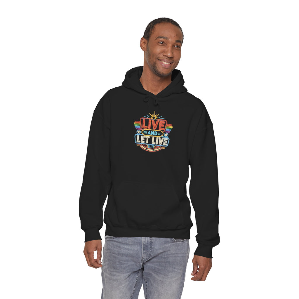 Live And Let Live Hoodie — Retro Peace Graphic Pullover