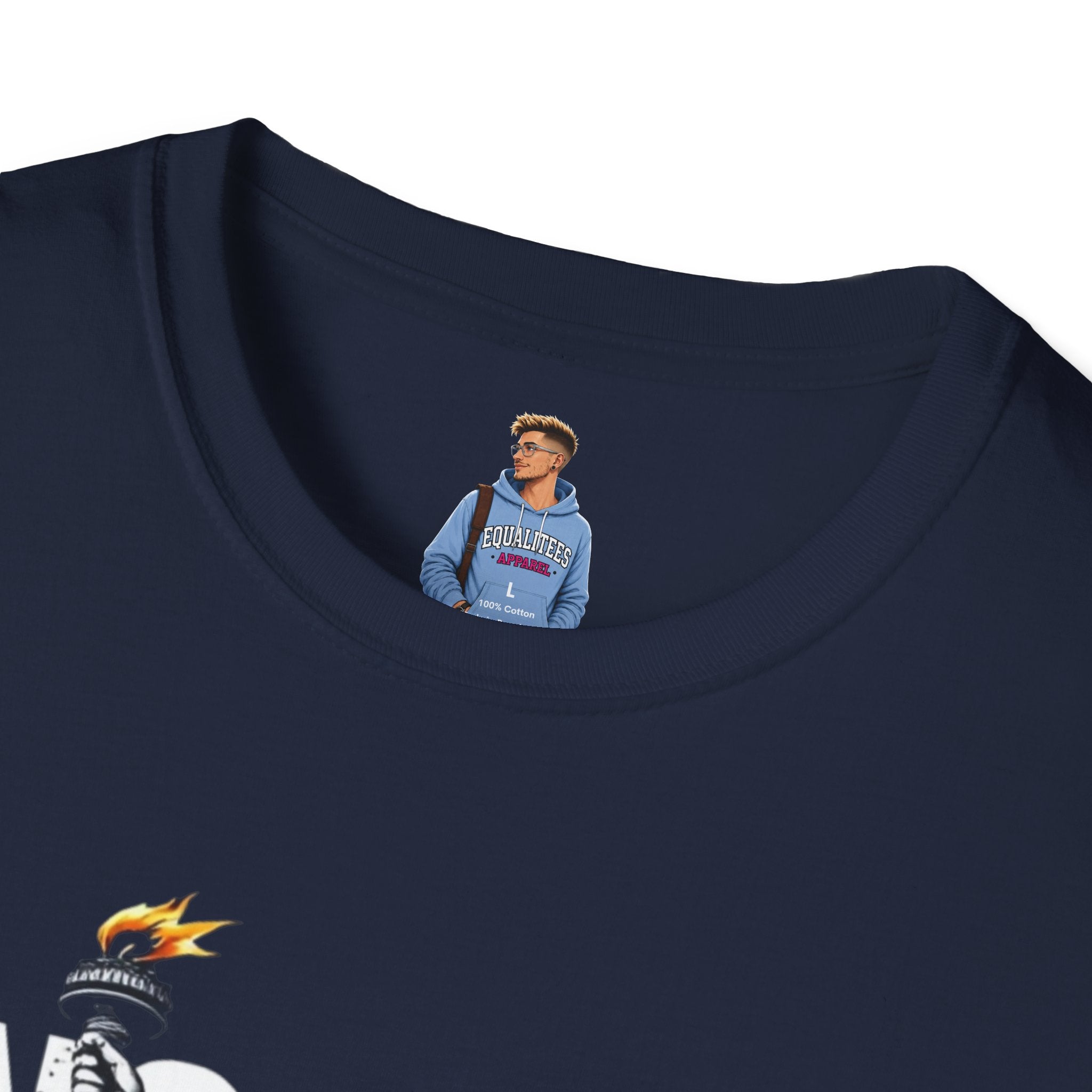 Camiseta unisex de estilo suave: camiseta gráfica con el lema "Nadie es ilegal" para defensores de la justicia social