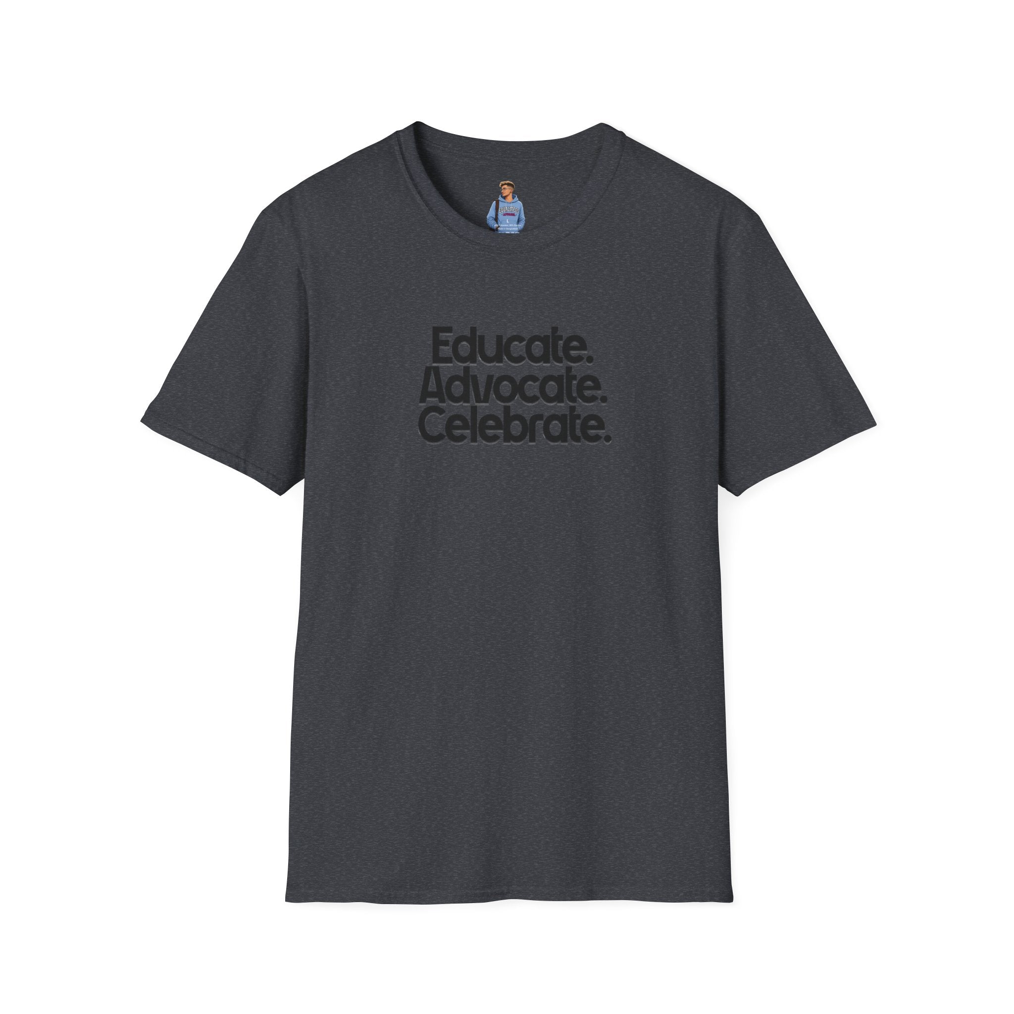 Teacher Advocate T-Shirt - Subtle Pride Educate Advocate Celebrate Design