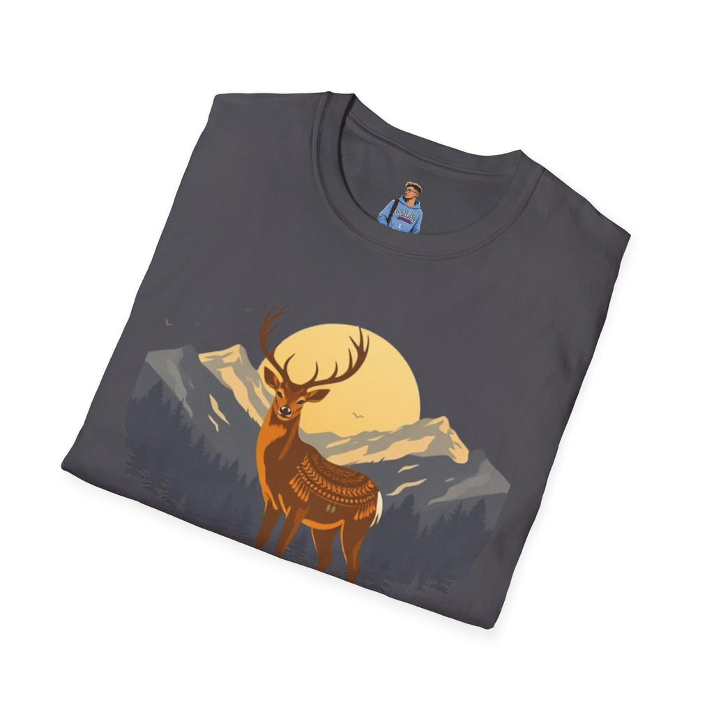 Mountain Sunset Deer Unisex Softstyle T-Shirt