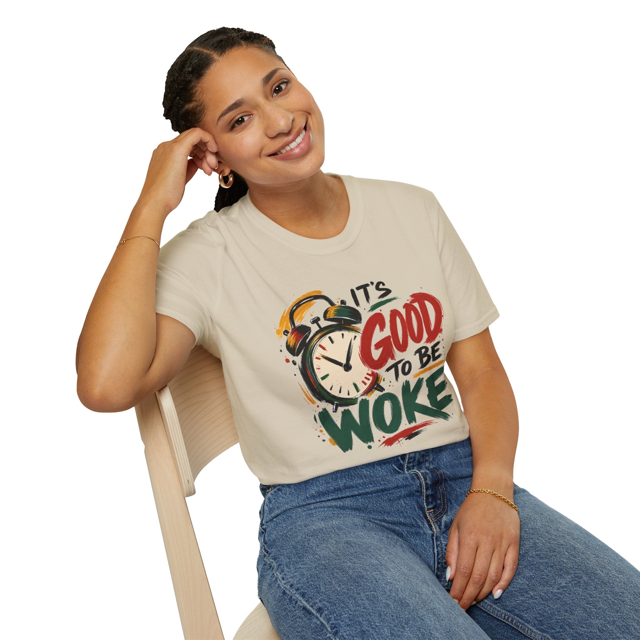 T-Shirt — "It's Good To Be Woke" Graphic Tee (Alarm Clock Design)
