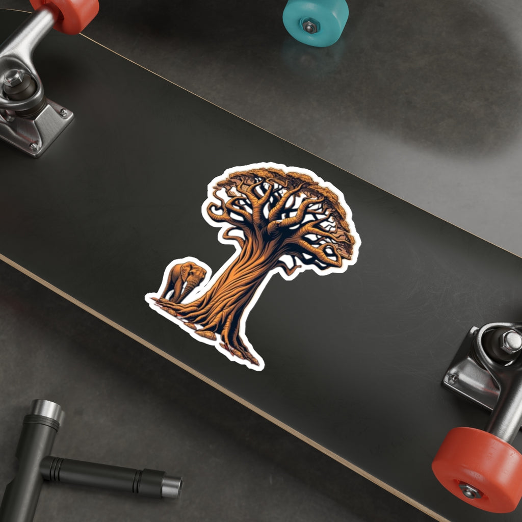 Baobab Tree & Elephant Sticker - EqualiTees.Me