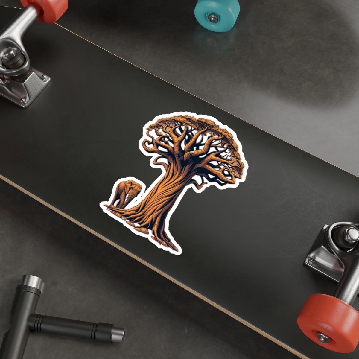 Baobab Tree & Elephant Sticker - EqualiTees.Me