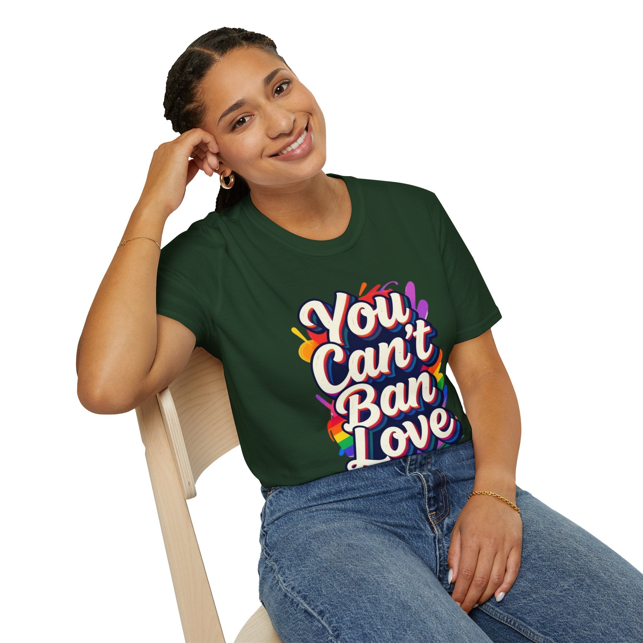 You Can't Ban Love T‑Shirt — Rainbow LGBTQ+ Pride Graphic Tee