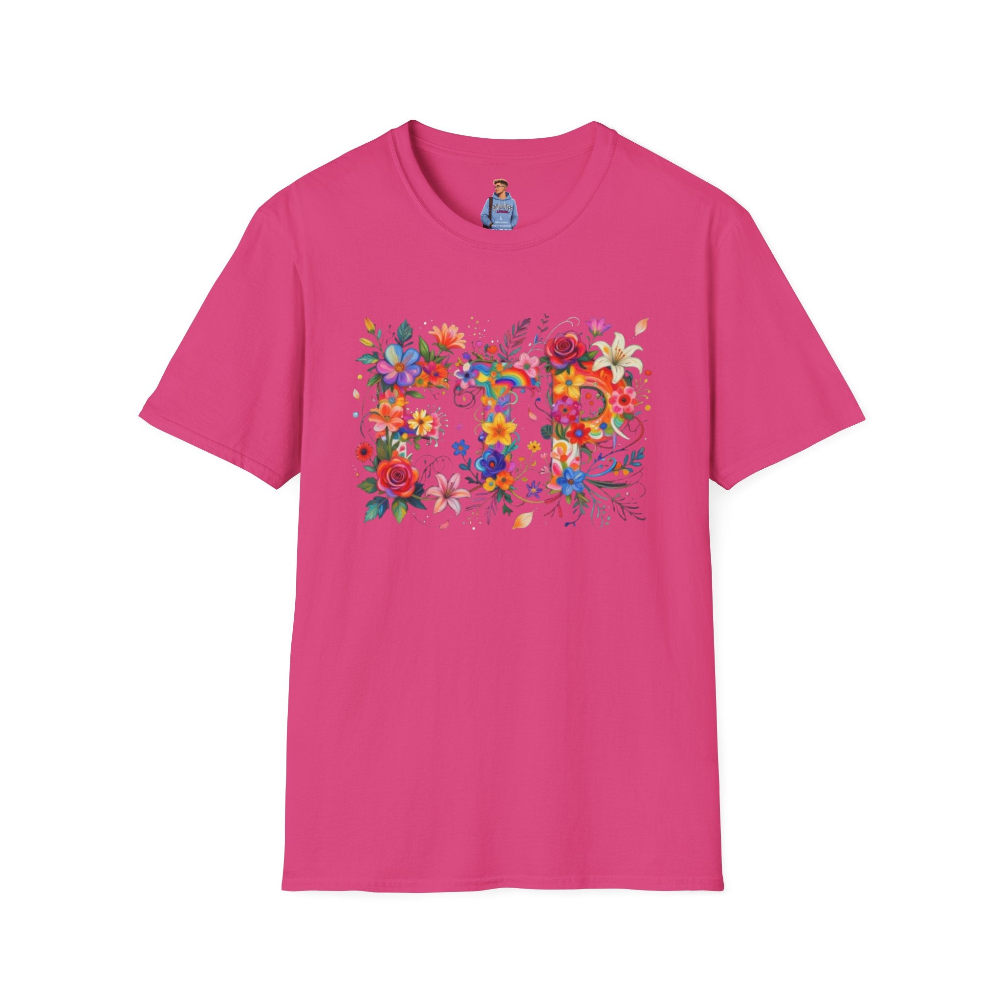 Floral 'FTP' Graphic T-Shirt