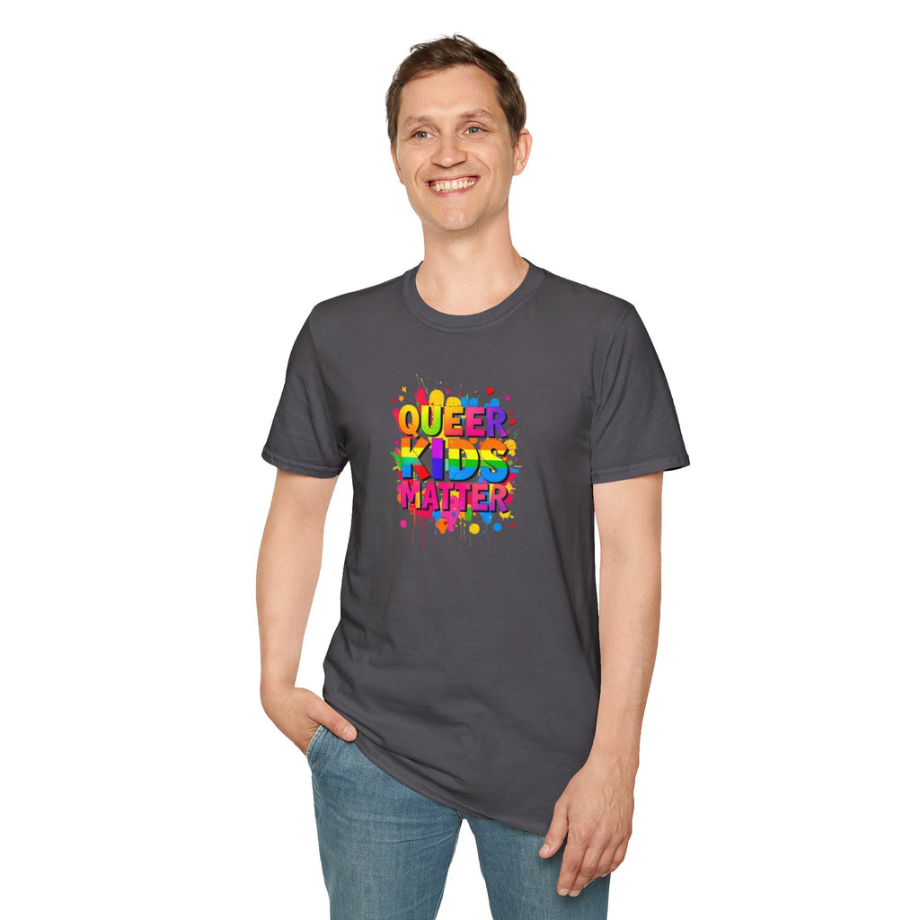 Queer Kids Matter Unisex Softstyle T-Shirt - Celebrate Inclusivity & Pride