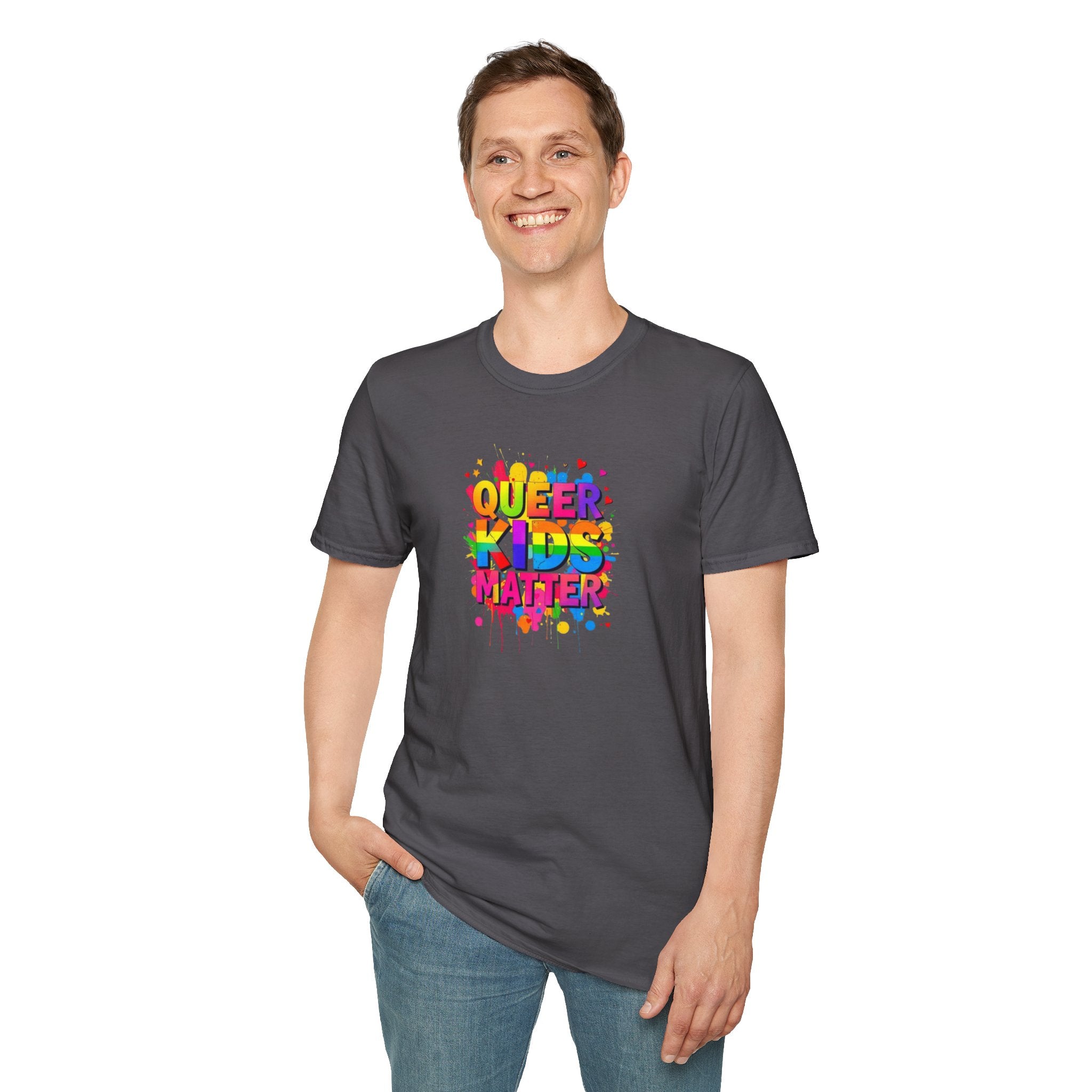 Queer Kids Matter Unisex Softstyle T-Shirt - Celebrate Inclusivity & Pride