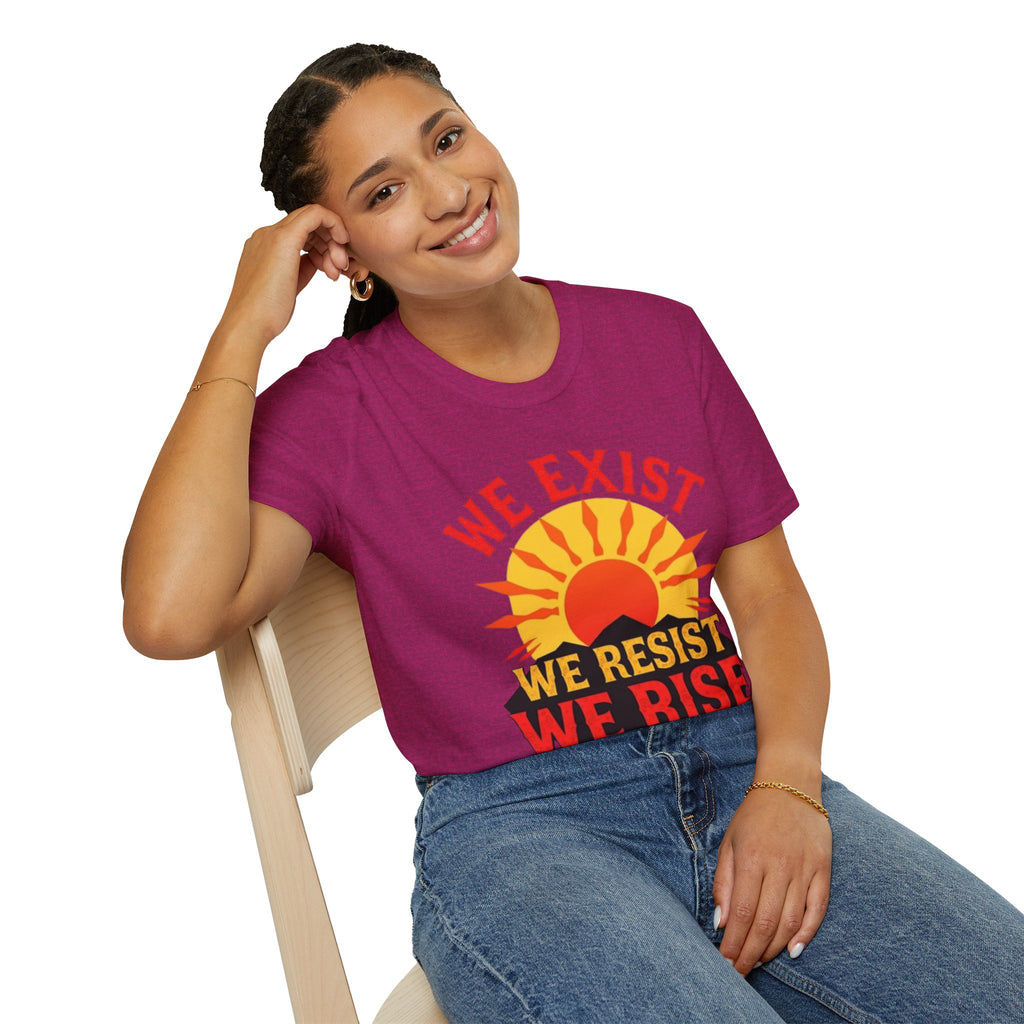 Unisex Softstyle T-Shirt, We Exist We Resist We Rise