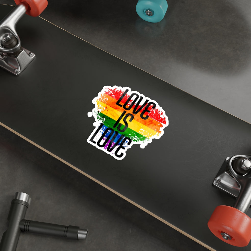 Die-Cut Stickers - Love is Love Rainbow Heart - EqualiTees.Me