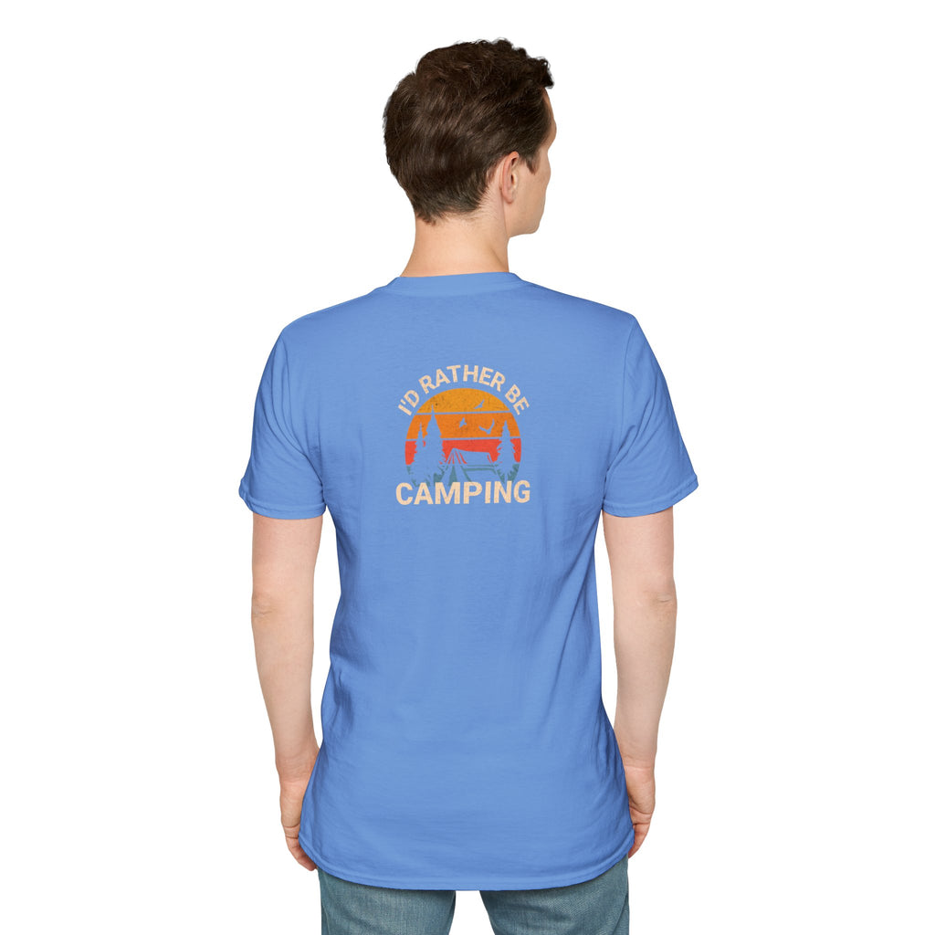 Unisex Softstyle T-Shirt - 'I'd Rather Be Camping' Adventure Tee