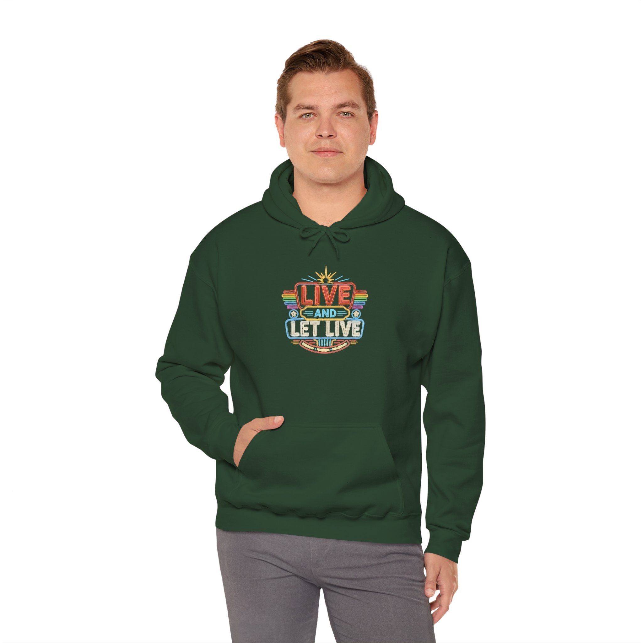 Live And Let Live Hoodie — Retro Peace Graphic Pullover