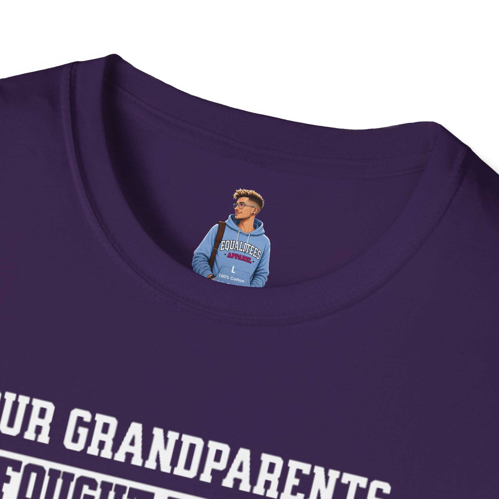 Unisex Softstyle T-Shirt: 'Our Grandparents Fought Fascists' Patriotic Tee