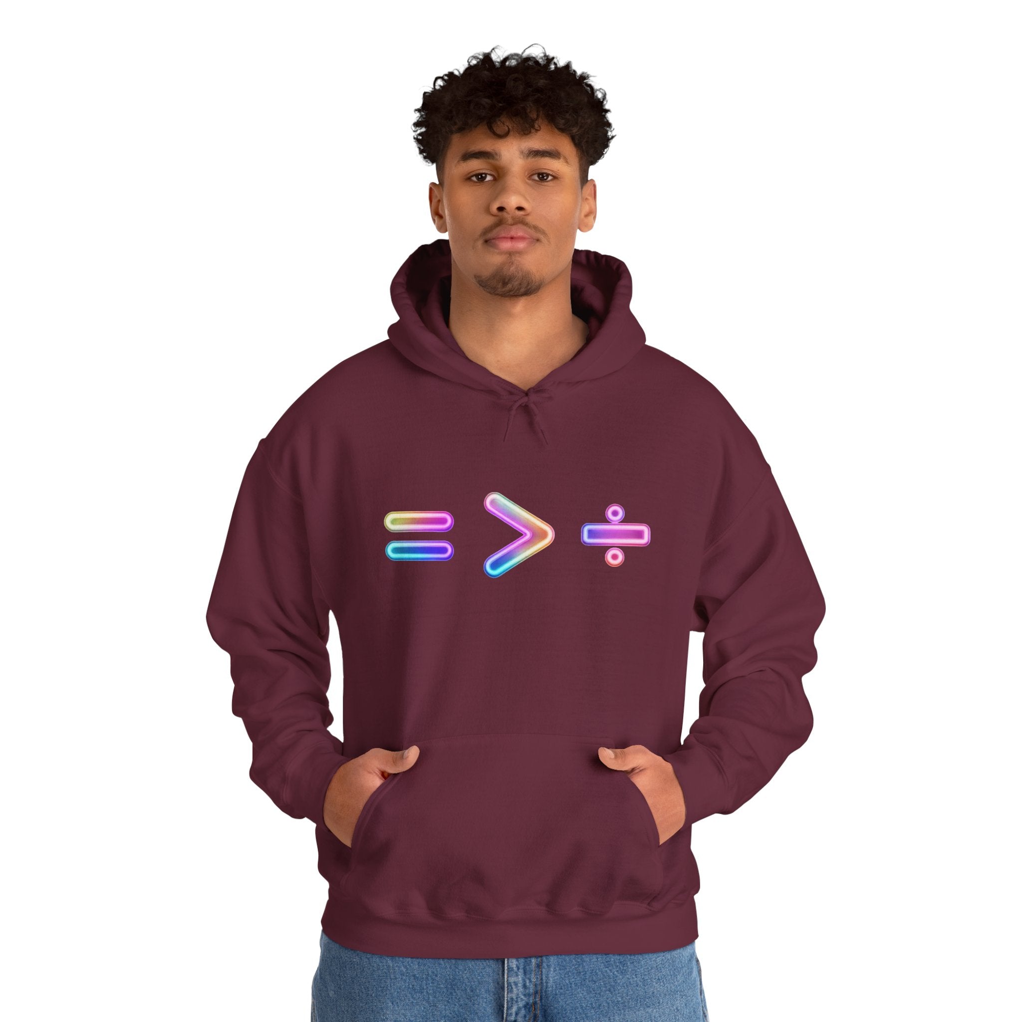 Equality is Greater than Division Neon Style Pullover Hoodie