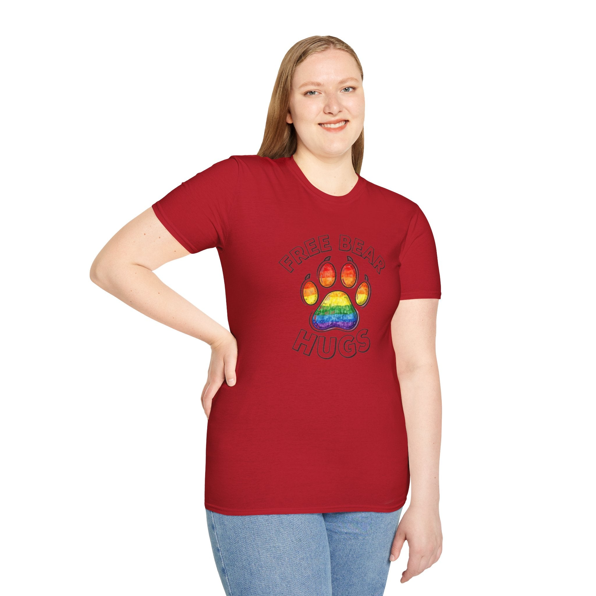 Free Bear Hugs Rainbow Paw T-Shirt