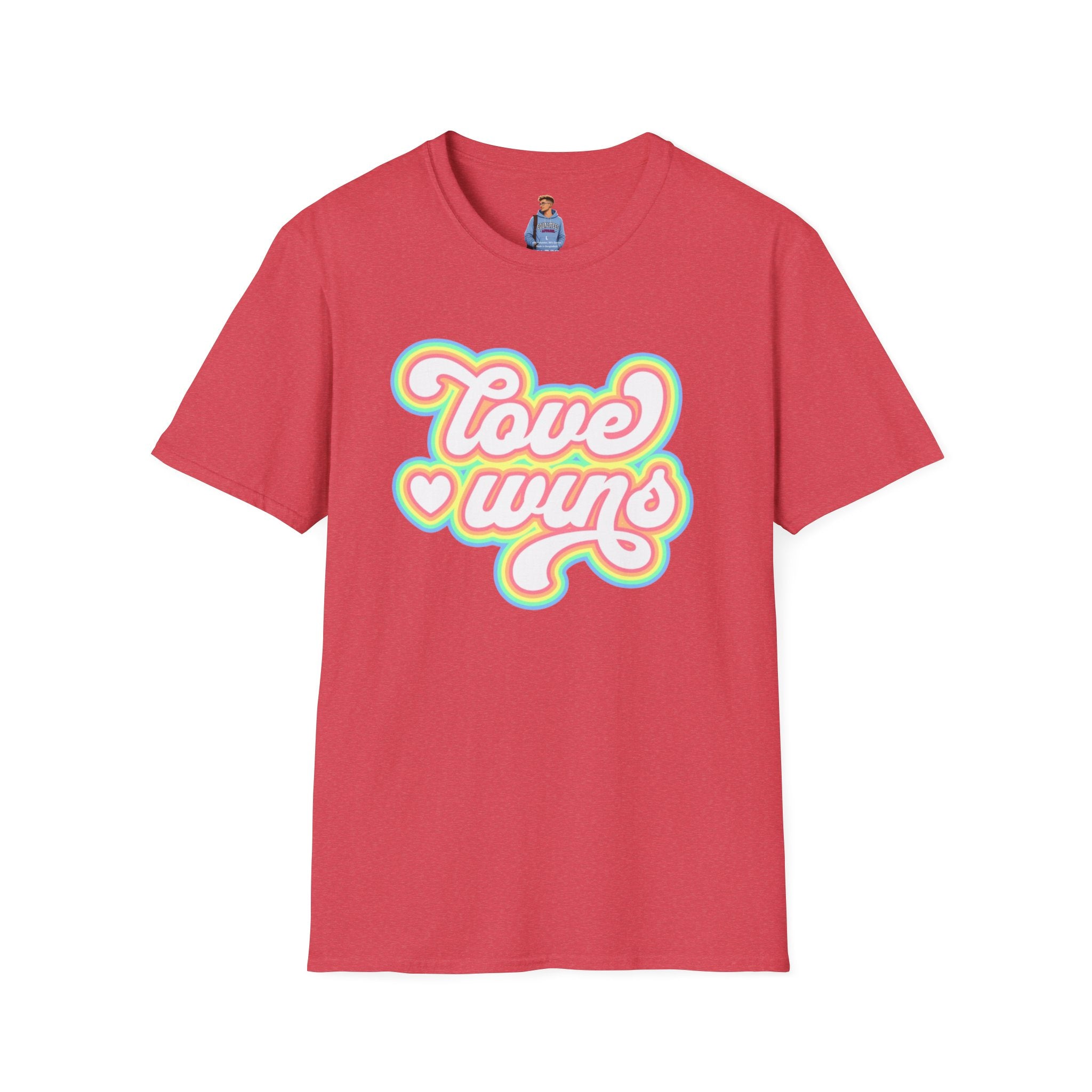 Love Wins Unisex Softstyle T-Shirt - Positive Vibes for Pride and Everyday Wear
