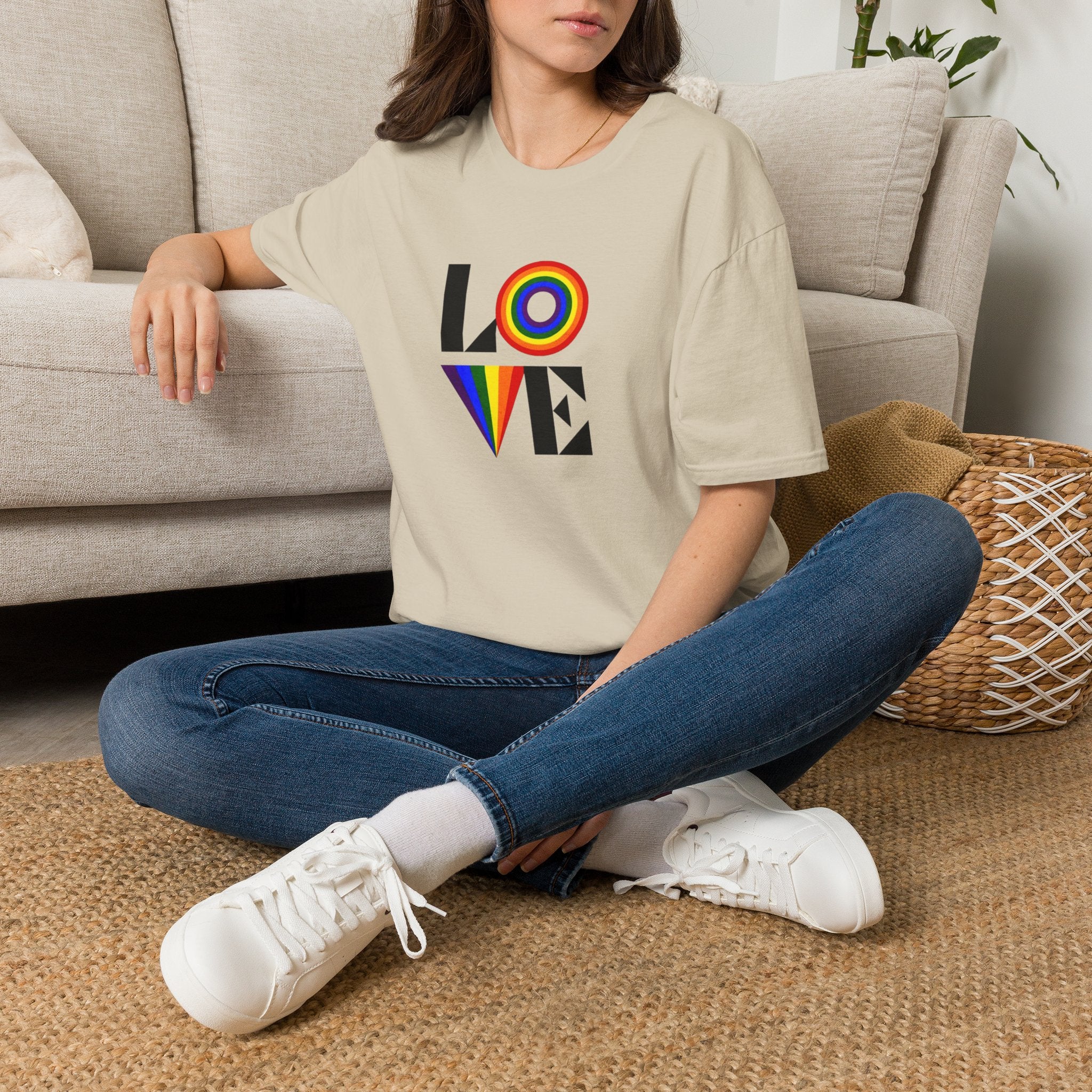Vibrant LOVE Design for Pride Unisex Softstyle T-Shirt