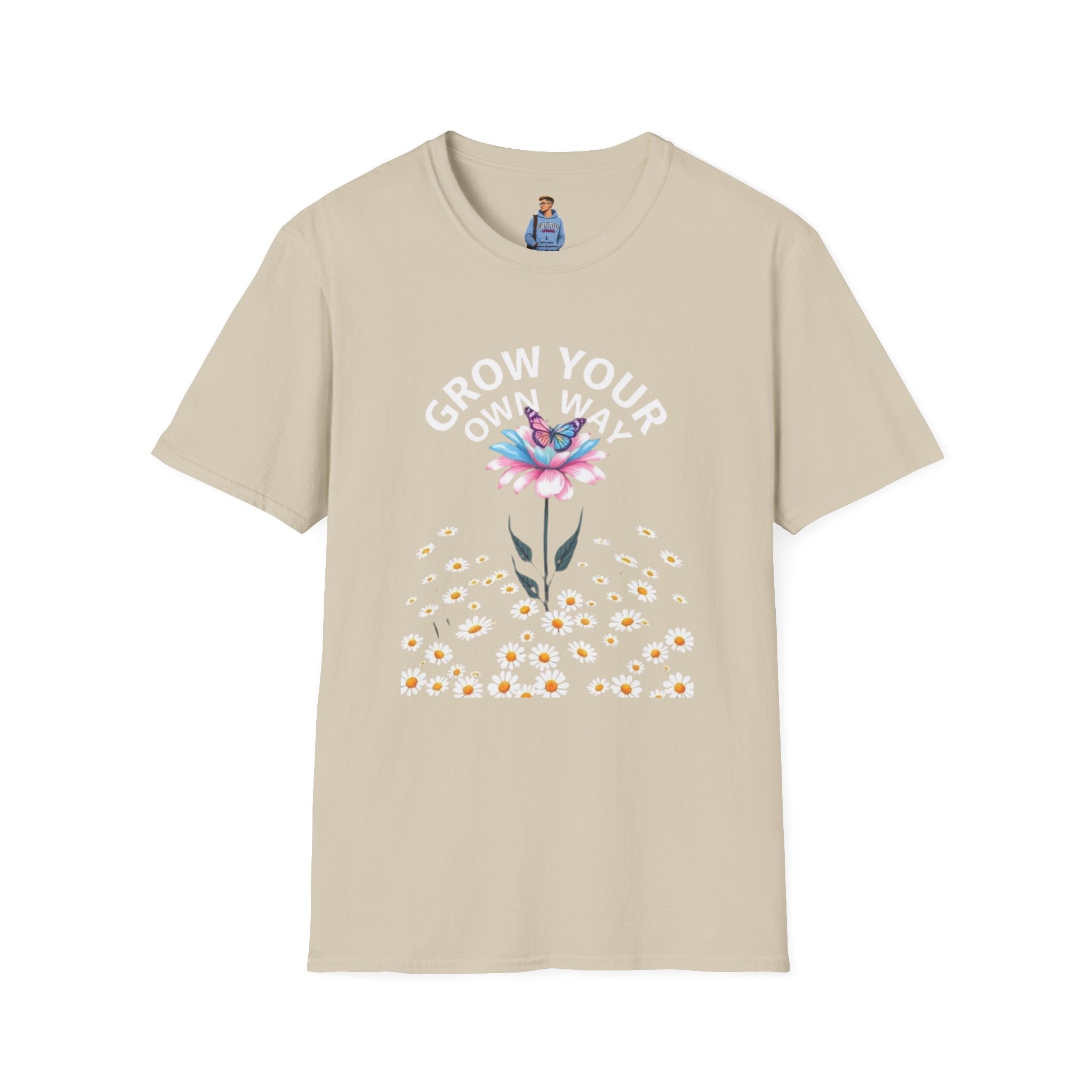 Grow Your Own Way Trans Pride Unisex T-Shirt - Floral Design for Garden Lovers