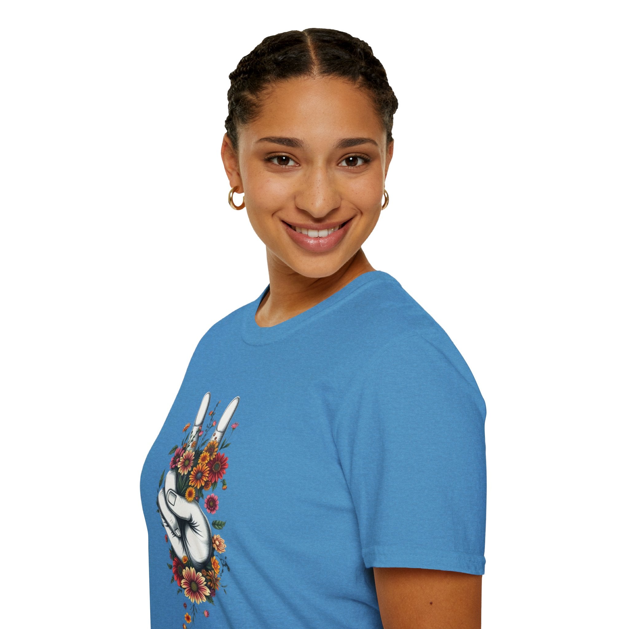 Camiseta unisex de estilo suave Grow Peace: inspiración boho, perfecta para festivales y uso diario