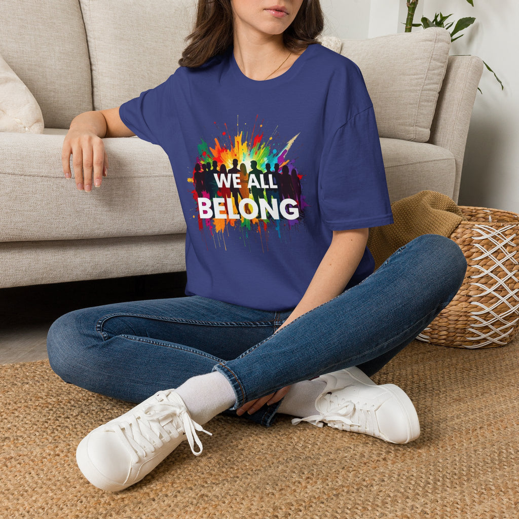We All Belong Unisex Softstyle T-Shirt - Colorful Pride Tee