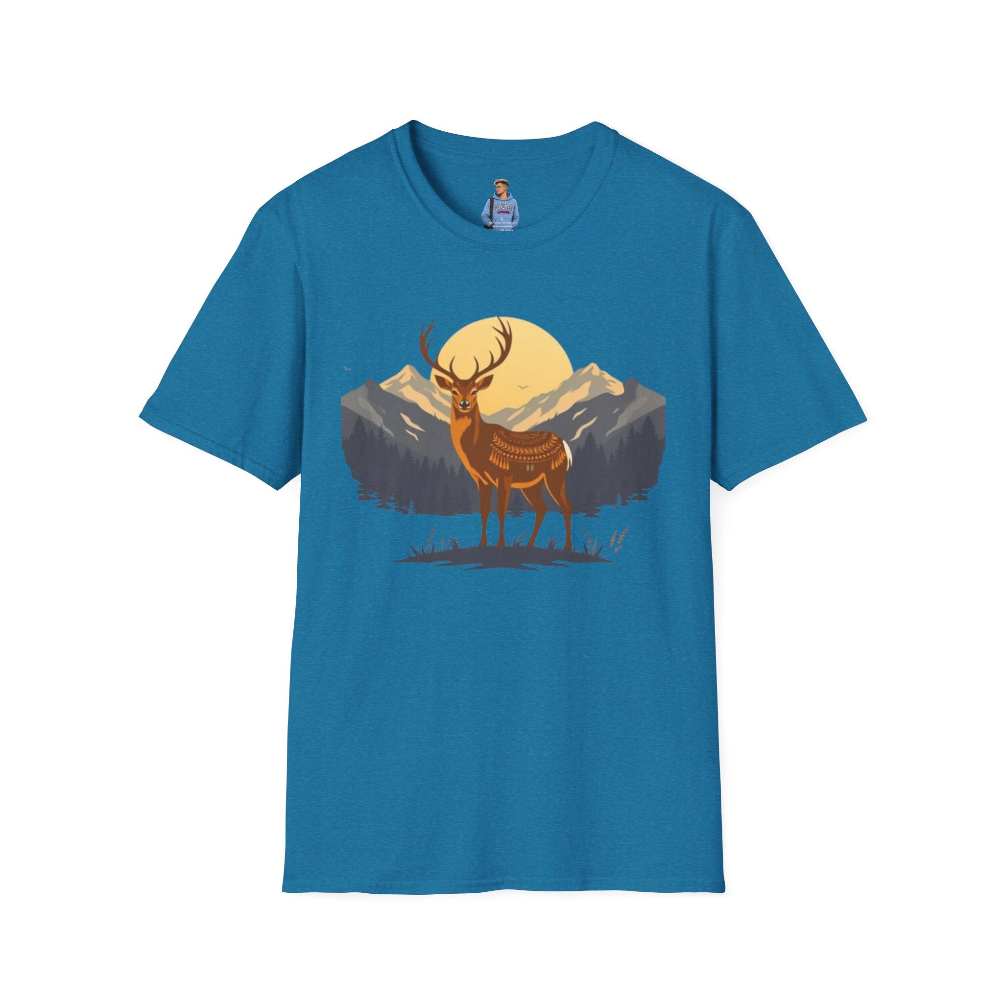 Mountain Sunset Deer Unisex Softstyle T-Shirt