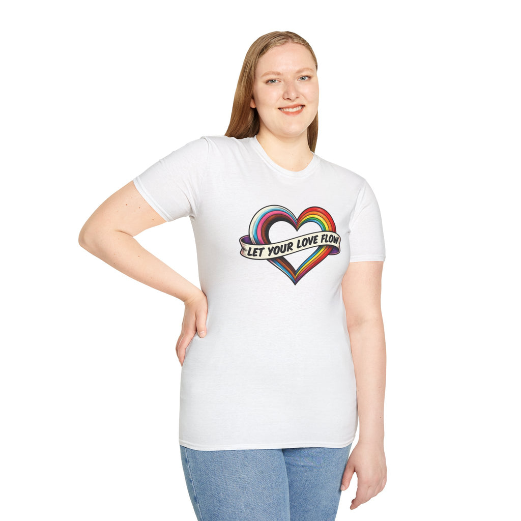 Let Your Love Flow Rainbow Heart T-Shirt