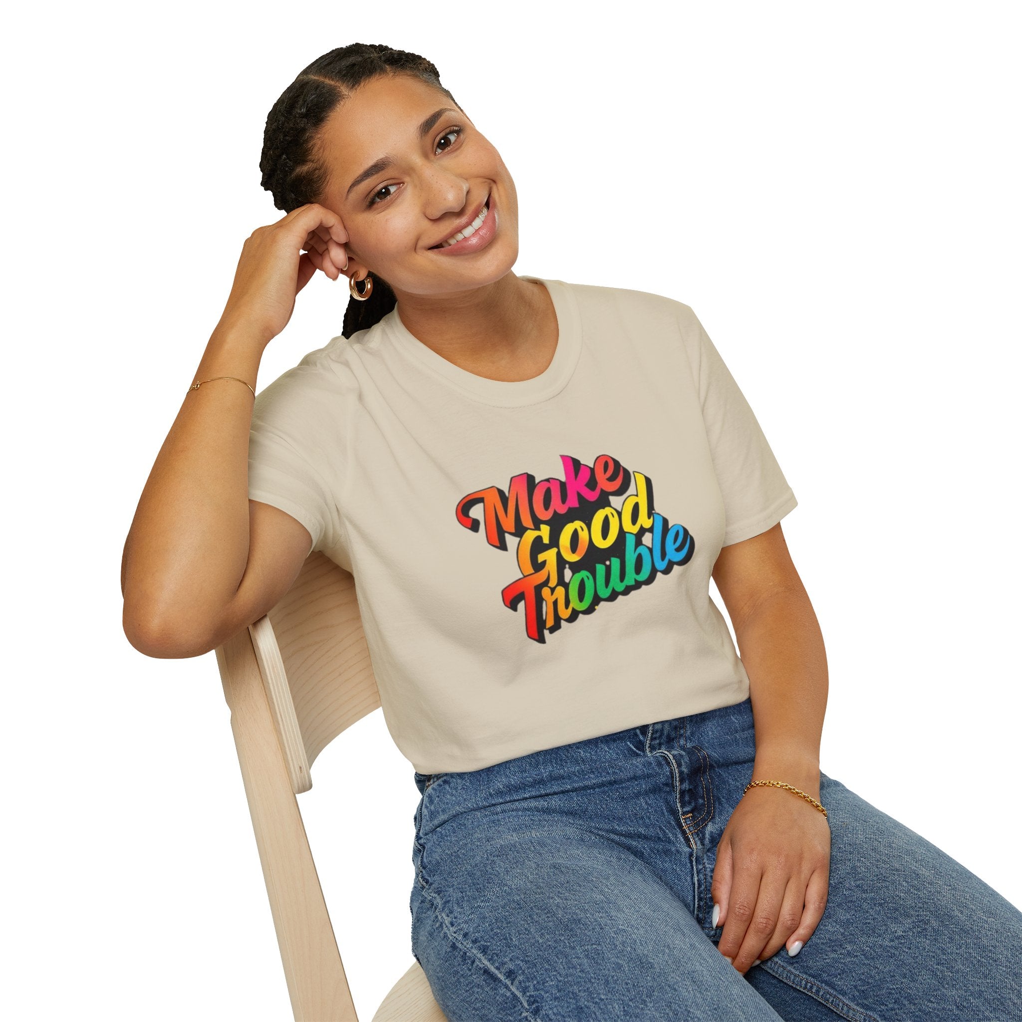 Make Good Trouble' Rainbow T-Shirt