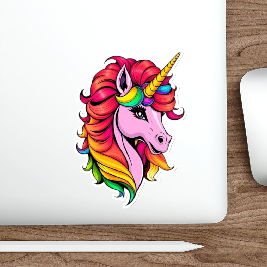 Die-Cut Stickers - Pink Unicorn - EqualiTees.Me