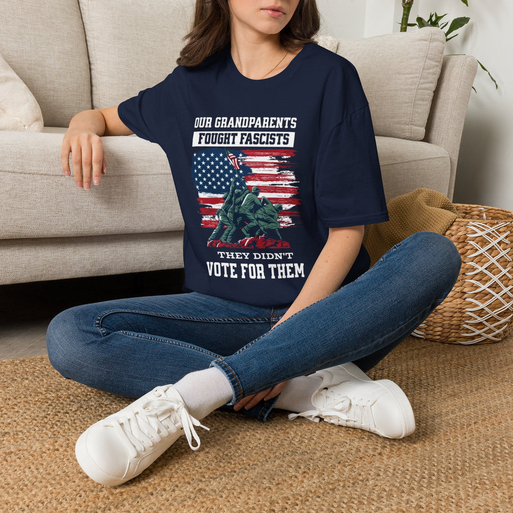 Unisex Softstyle T-Shirt: 'Our Grandparents Fought Fascists' Patriotic Tee